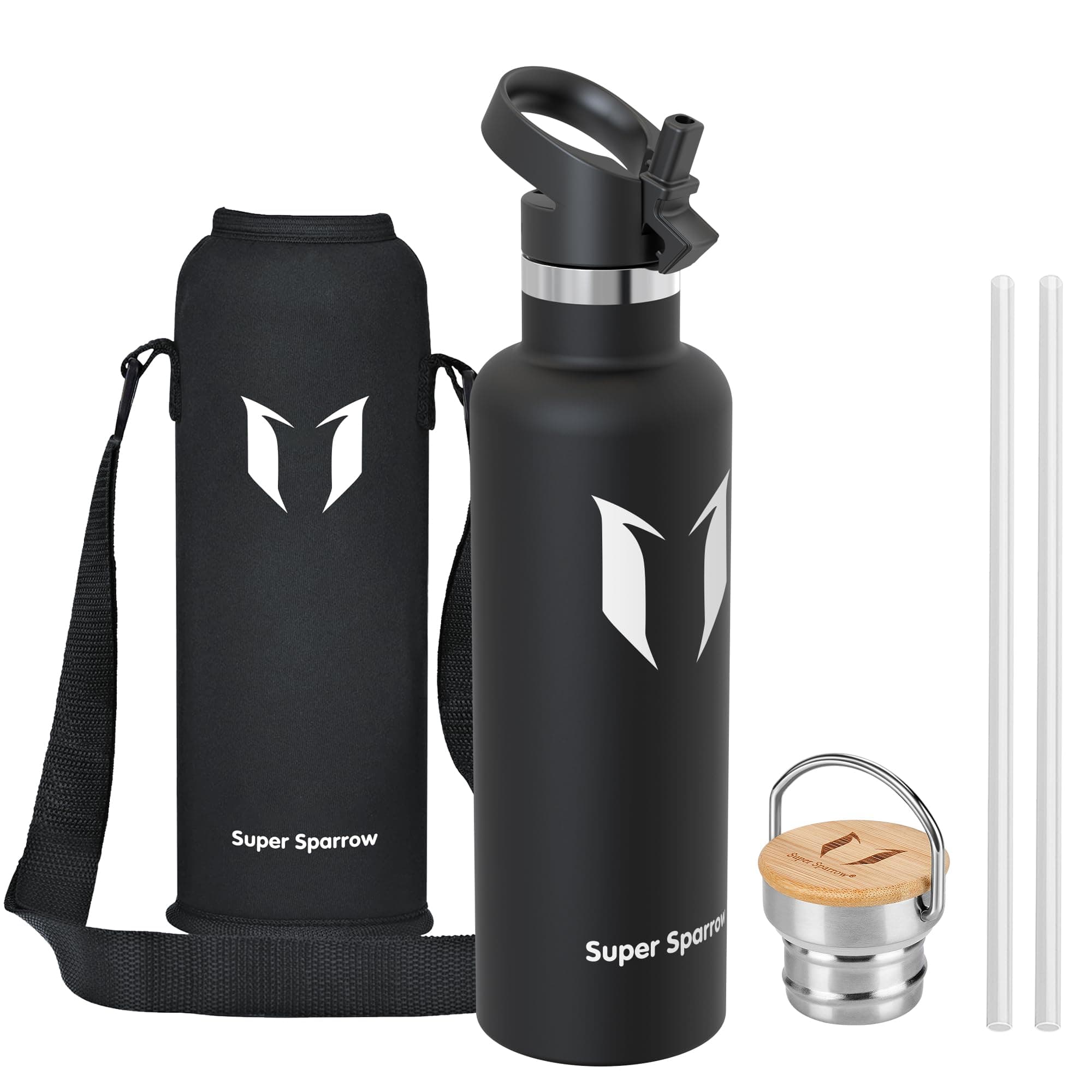 Super Sparrow Borraccia Termica 1L, Bottiglia Termica Senza Perdite - Senza BPA Borracce, per Bambini, Scuola, Sport, Campeggio, Yoga, Palestra, Ciclismo