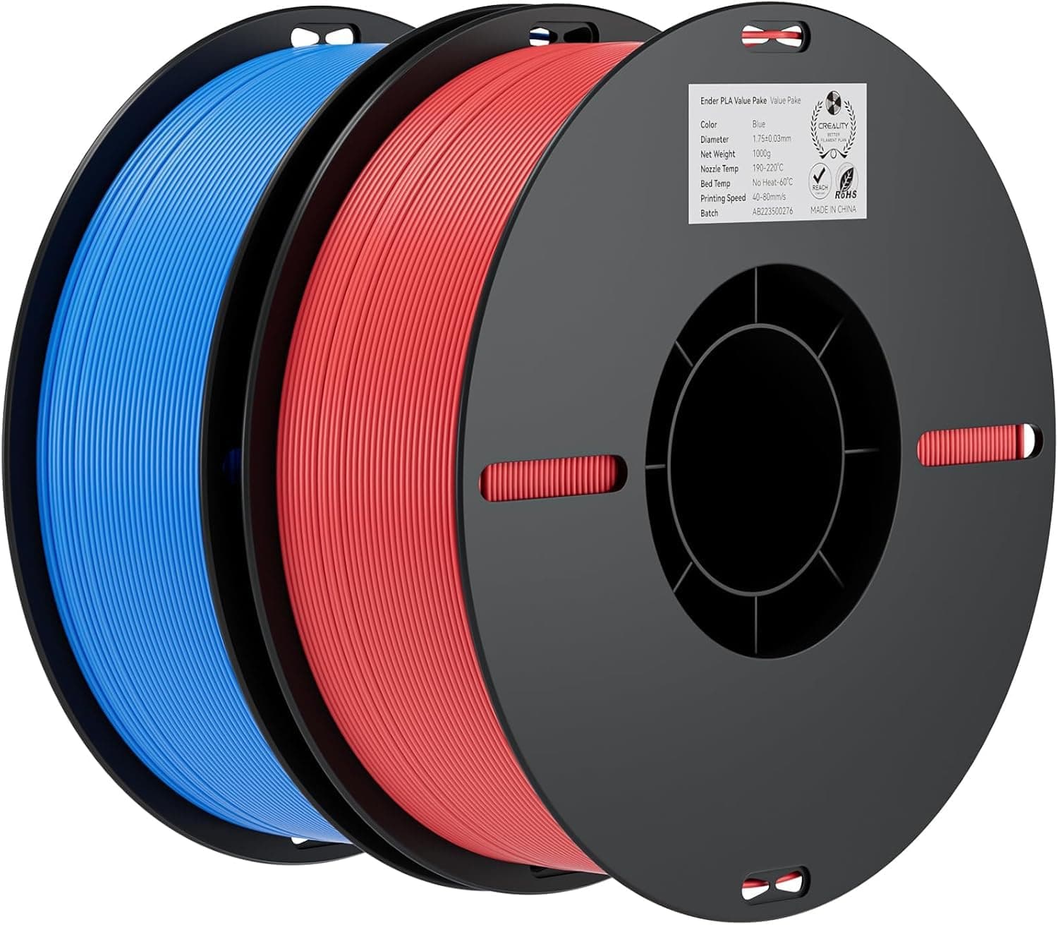 Creality Filamento PLA 1.75mm 2KG, Filamento para Impresora 3D Precisión Dimensional +/- 0.02mm, Carrete Filamento 3D, para Mayoría Impresoras 3D