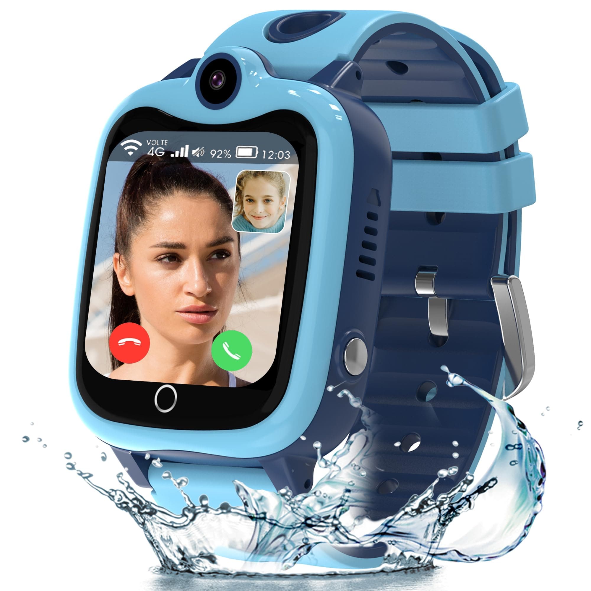 4G Reloj Inteligente Niño, Smartwatch Niños con GPS y Llamadas, Reloj GPS Niños Localizador, SOS, Modo Clase, Videollamada, Chat de Voz, Impermeable, Despertador,Regalo Reloj Inteligente Niñas y Niños