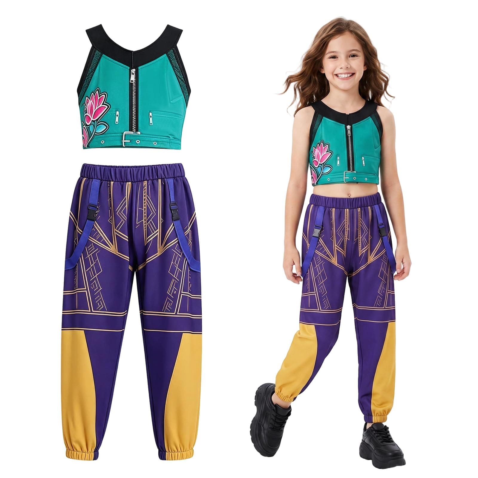 ALKNOT Hunter, costume da cosplay con top e pantaloncini, costume per bambini, ideale per carnevale e feste