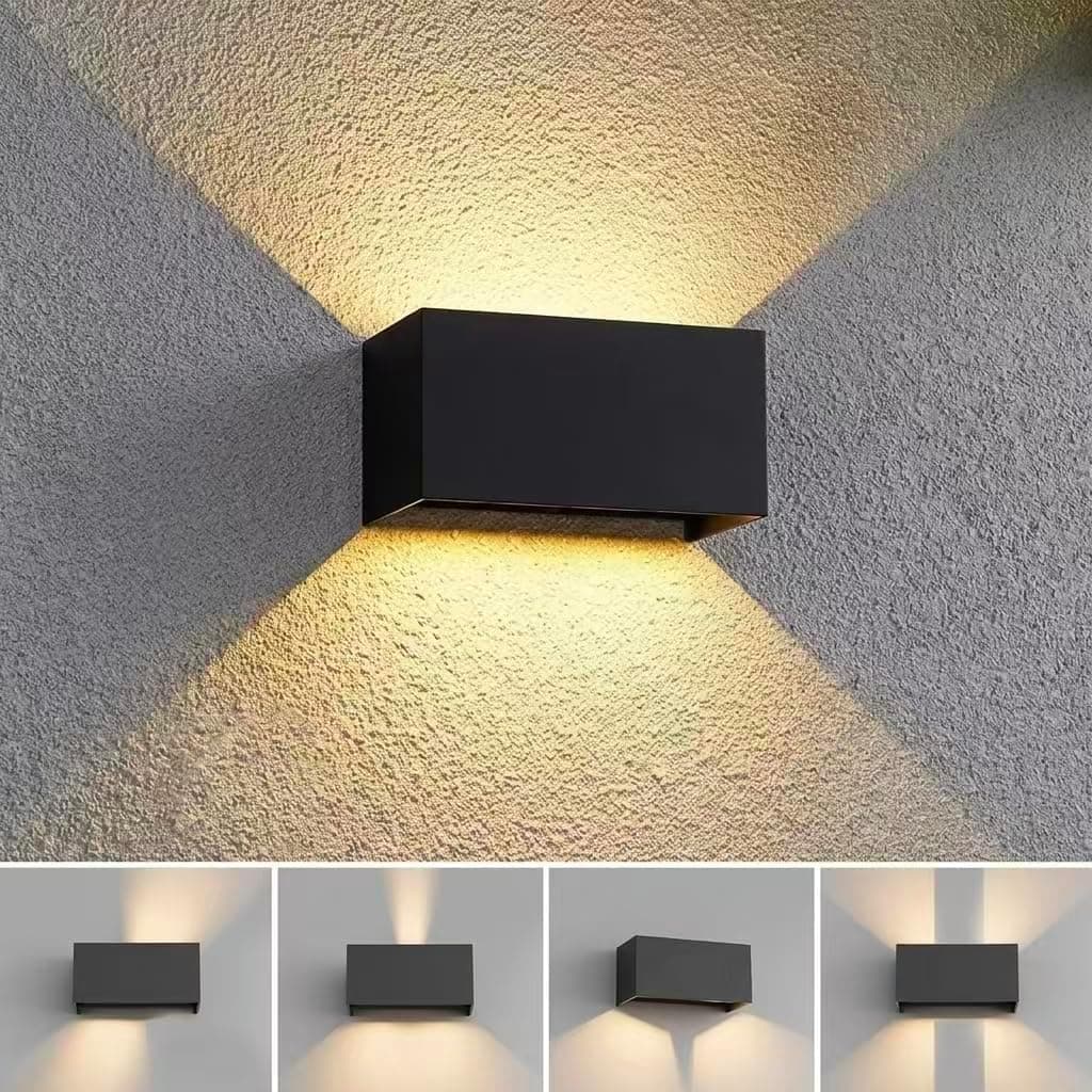 YICALE Applique Murale Exterieur Angle Réglable 3000K Luminaire Exterieur 24W IP65 étanche Lampes Exterieures Terrasse LED Aplique Extérieur Murale LED pour Chambre, Salon, Noir