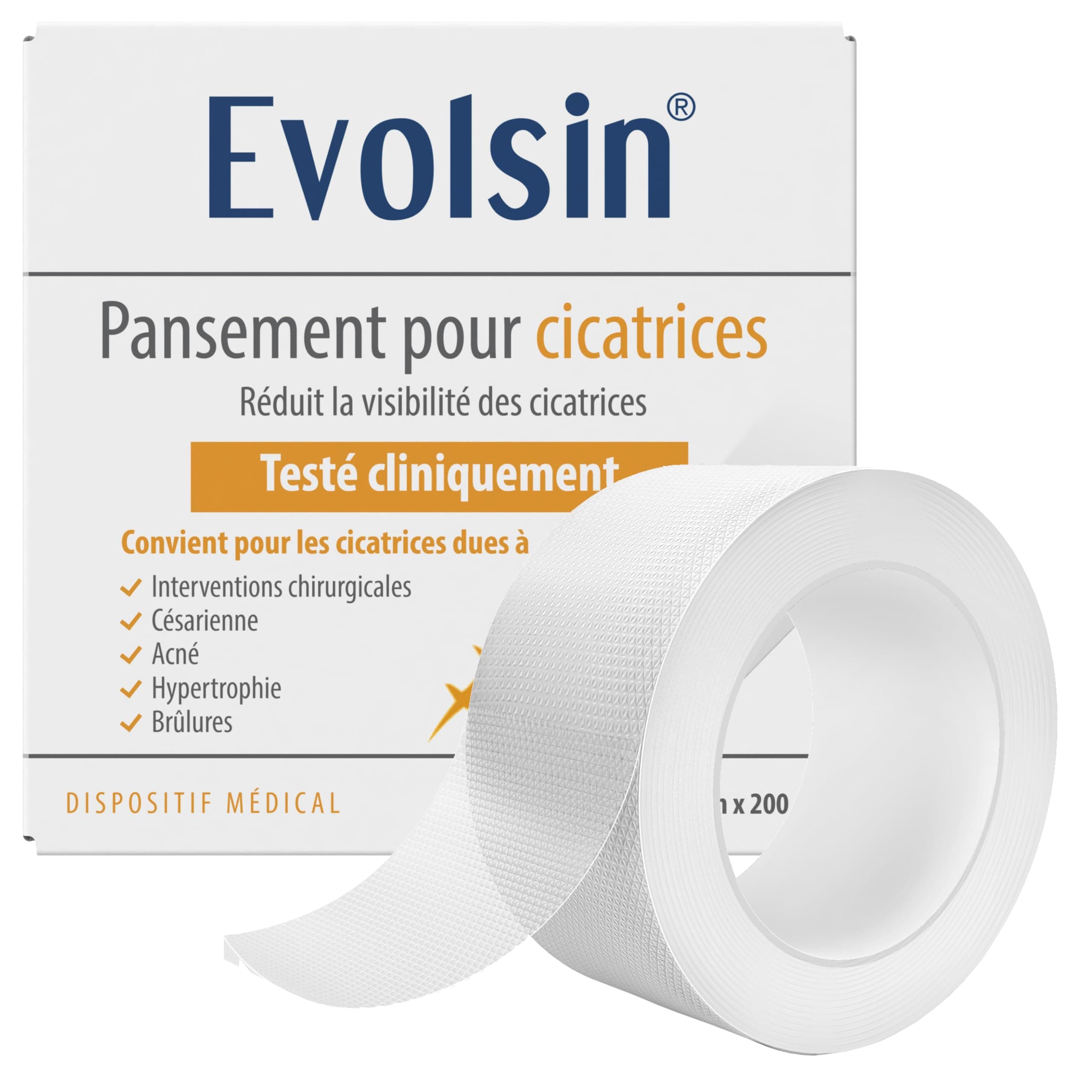 Evolsin® pansement silicone cicatrice transparent | Idéal pour la césarienne, idéal pour les cicatrices chirurgicales