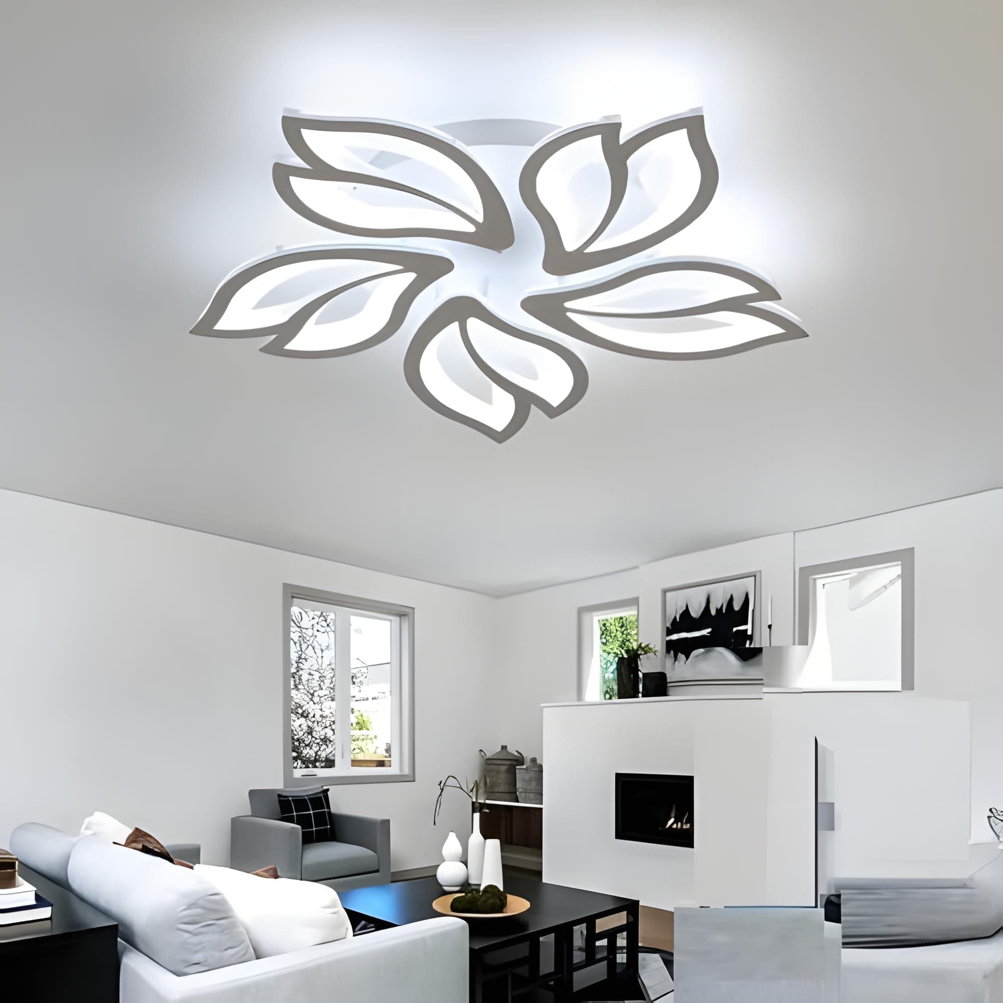 Comely Plafoniera LED, 65W Moderna Lampada da Soffitto in Acrilico, Forma di Fiore Design Plafoniere da Soffitto LED 7200LM per Soggiorno, Cucina, Camera da Letto, Studio