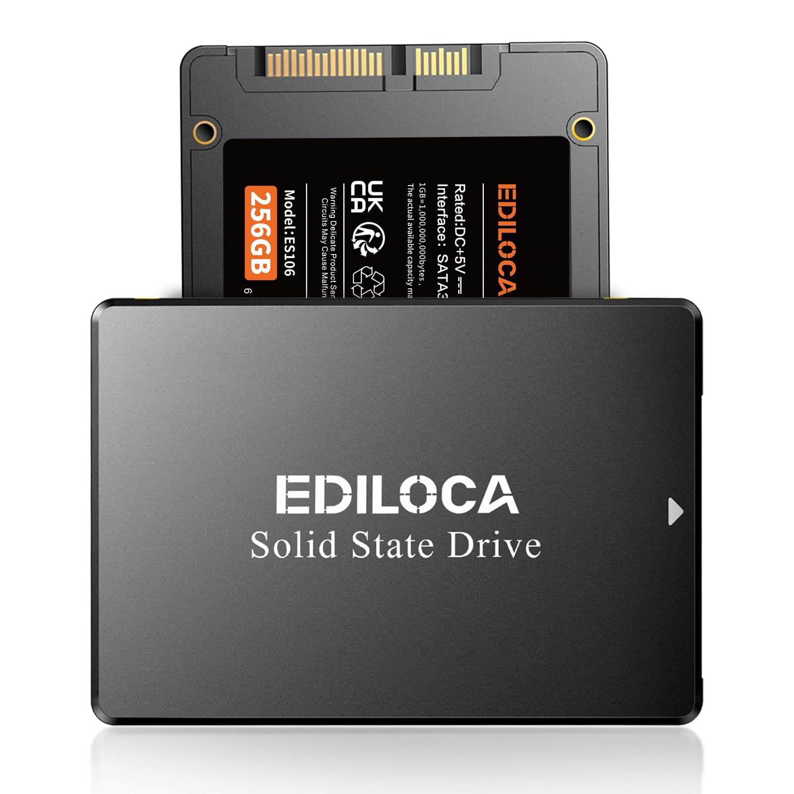 Ediloca ES106 Disque Dur Interne SSD 256 SATA III 2,5" 3D Nand Jusqu'à 550 Mo/S en Lecture, Mise à Niveau de MéMoire Et Stockage pour PC ou Ordinateur Portable SSD 256 Go