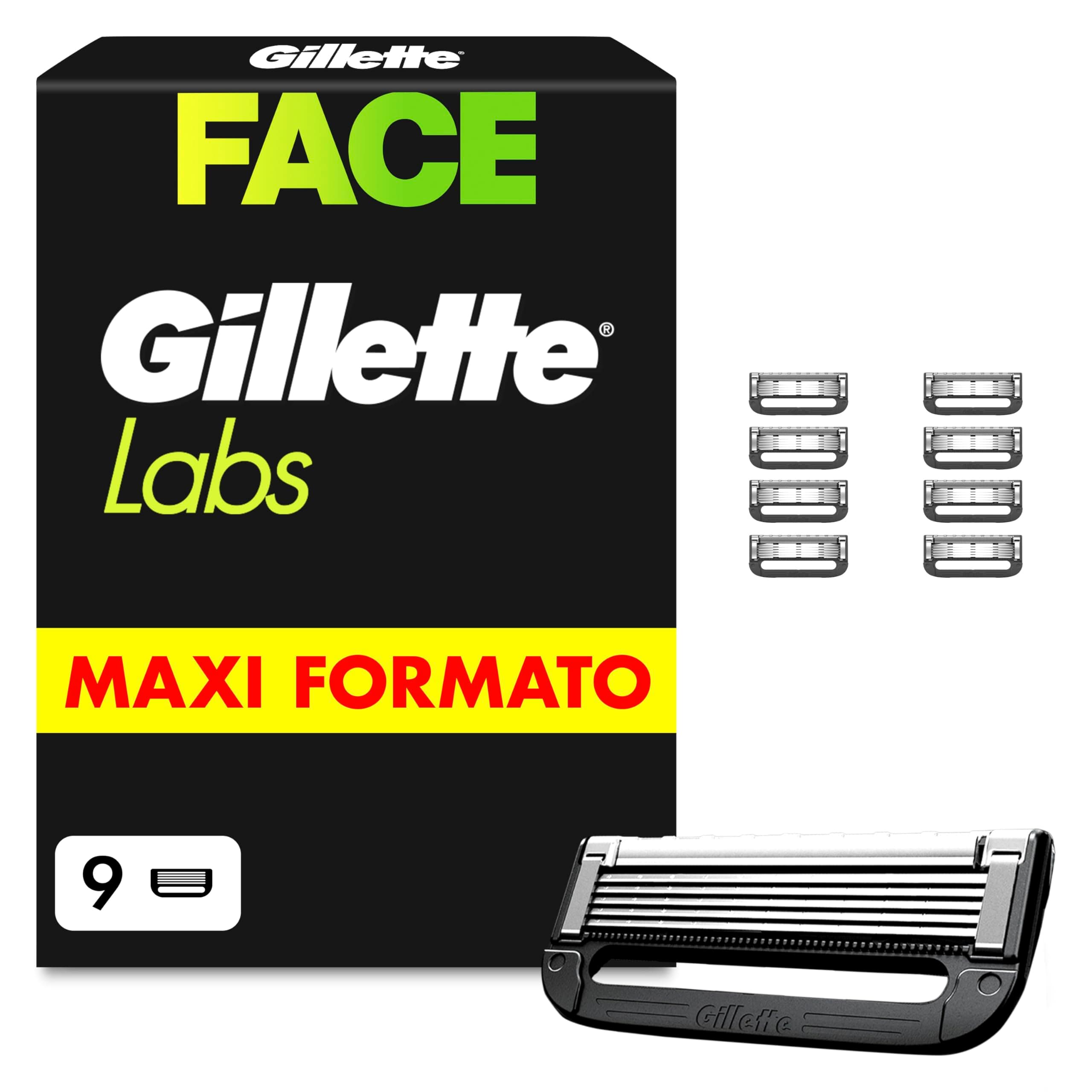 Gillette LABS XXL 9 Lamette Gillette LABS di Ricambio da 5 lame per Rasoio Barba Manuale, Rasatura Profonda Uomo, Lame di Precisione, Lamette Da Barba, Idea Regalo per Lui