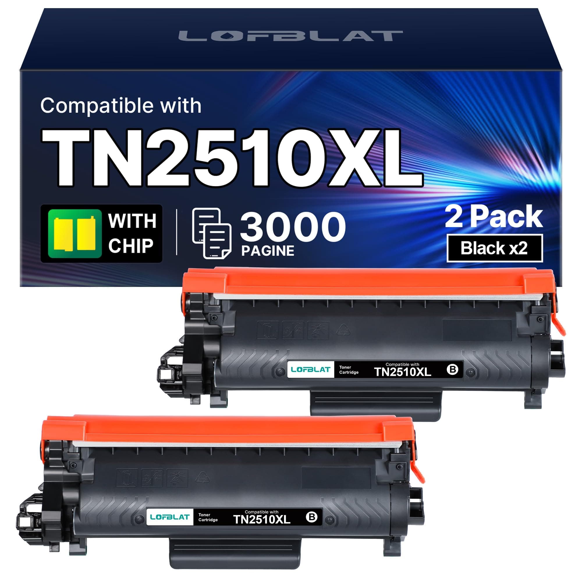 TN2510XL TN2510 TN 2510XL per Toner MFC-L2800DW MFC-L2827DW HL-L2400DWE | Compatibile per toner Brother DCP-L2620DW DCP-L2627DWE MFC-L2827DW HL-L2400DW MFC-L2835DW, Con Chip, tn2510xl tn2510