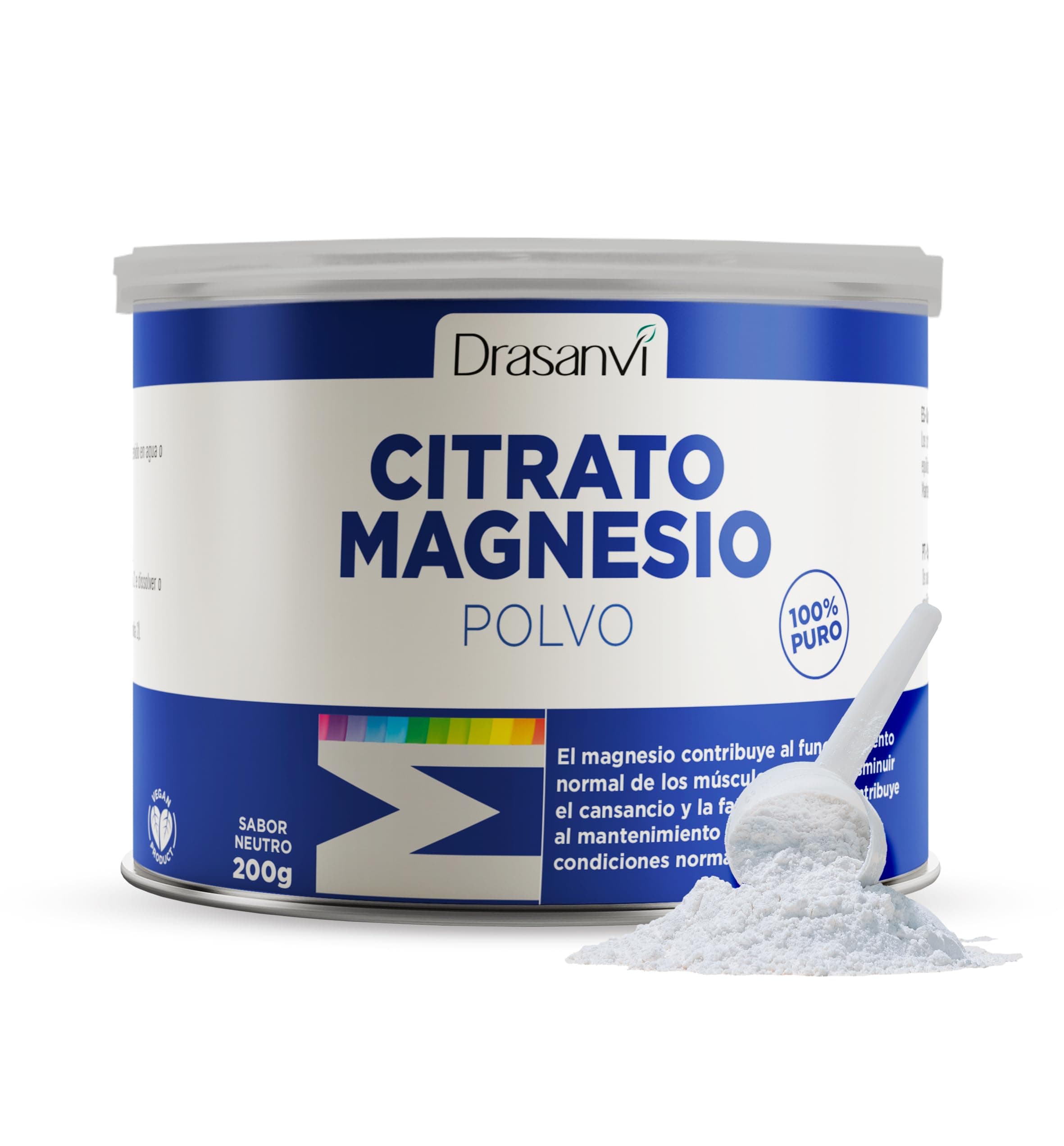 DRASANVI CITRATO DE MAGNESIO EN POLVO | Para el cansancio y la fatiga | Citrato de magnesio en polvo | Articulaciones fuertes | Sabor Neutro |200 Gr = 125 días | Magnesium Citrate