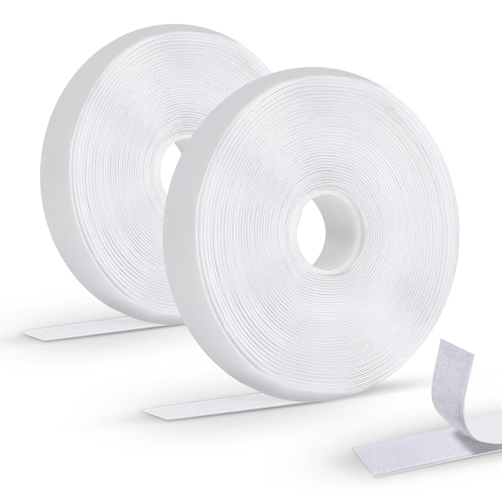Oderra Bande Adhésive Double Face Extra Forte - 8m x 2cm Scratch Autocollant pour Fixation Sans Percer Tableau, Cadre Photo, Fenêtre, Moustiquaire - Rouleau Autocollant Réutilisable, 2 Pièces Blanc