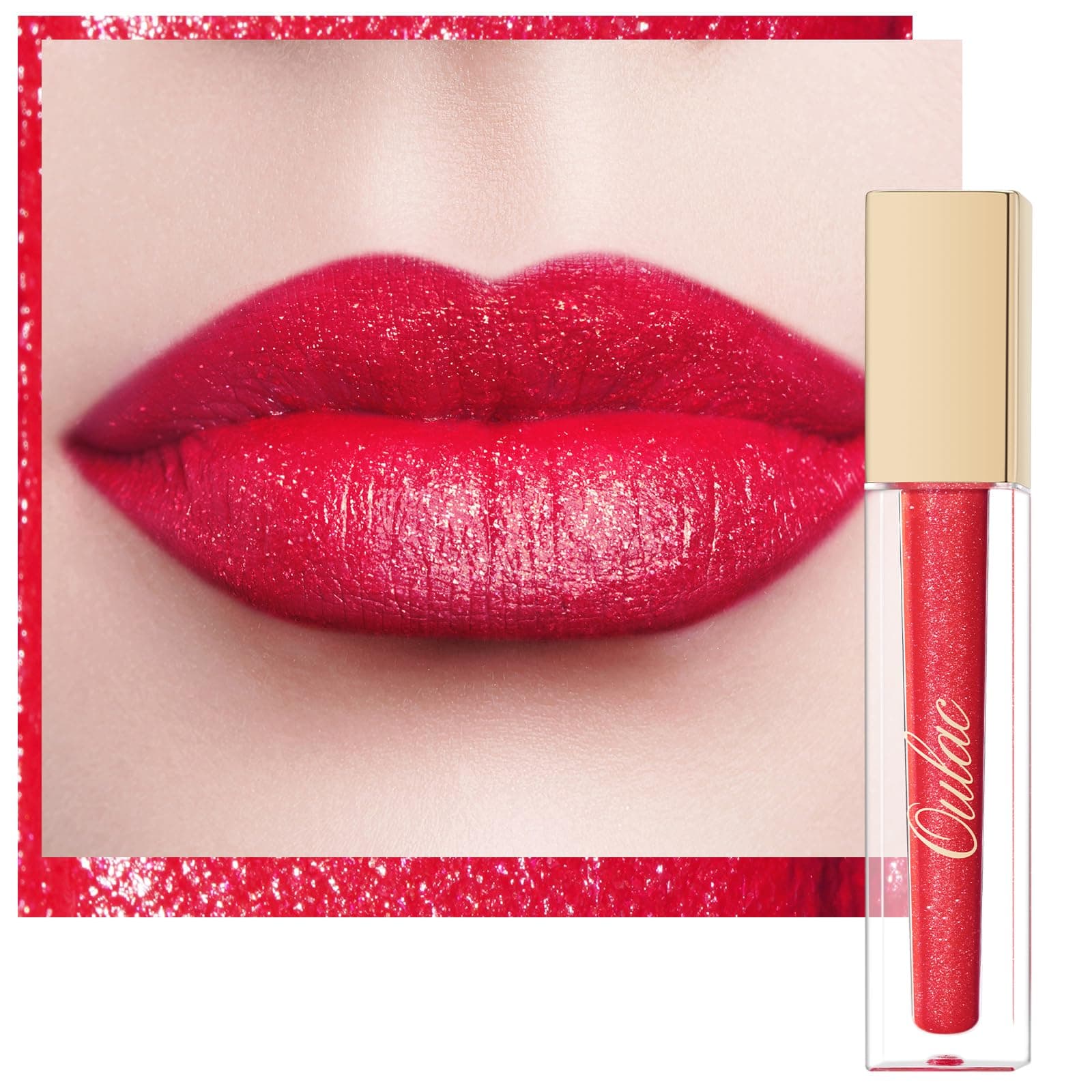 Oulac Rossetto Lunga Durata Opaco, Liquido Lucido Rossetti, Tinta Labbra a Lunga Tenuta, Naturale, Indelebile, Impermeabile, Colori Intensi, No Transfer, Nutriente, Vegano, 4.5ml, MS06