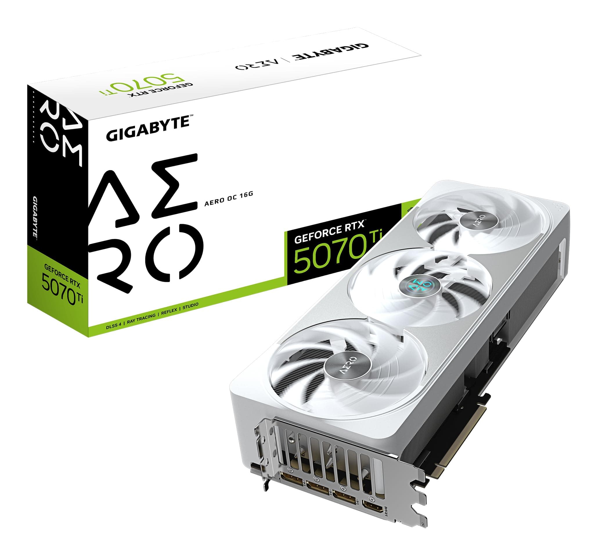 Gigabyte GeForce RTX 5070 Ti AERO OC 16G Scheda Grafica - 16GB GDDR7, 256 bit, PCI-E 5.0, 2588 MHz Core Clock, 3 x DP 2.1a, 1 x HDMI 2.1b, NVIDIA DLSS 4, GV-N507TAERO OC-16GD