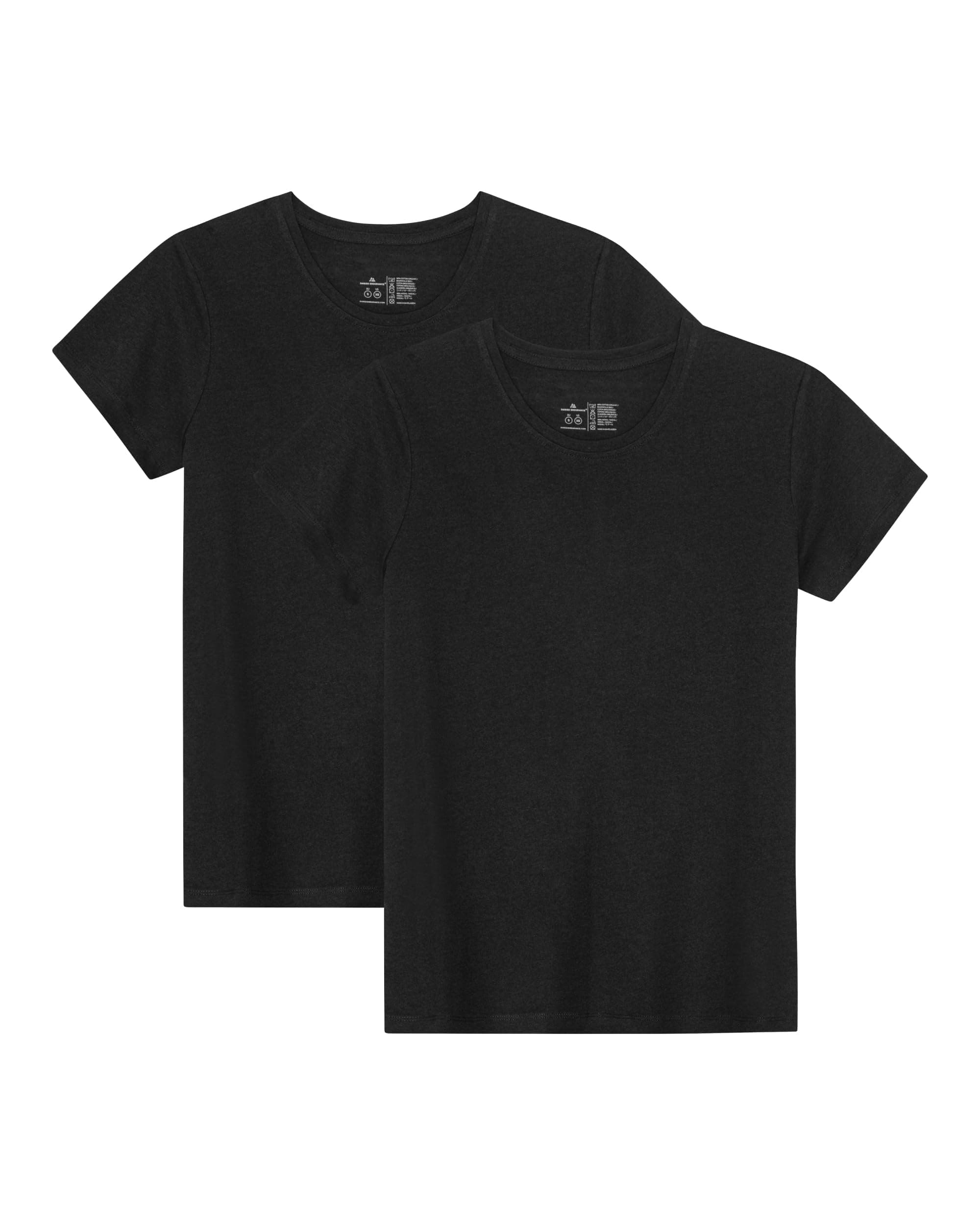 DANISH ENDURANCE Maglietta in Cotone Biologico, T-Shirt a Mezze Maniche, Morbida, Premium, da Donna, 2 Paia