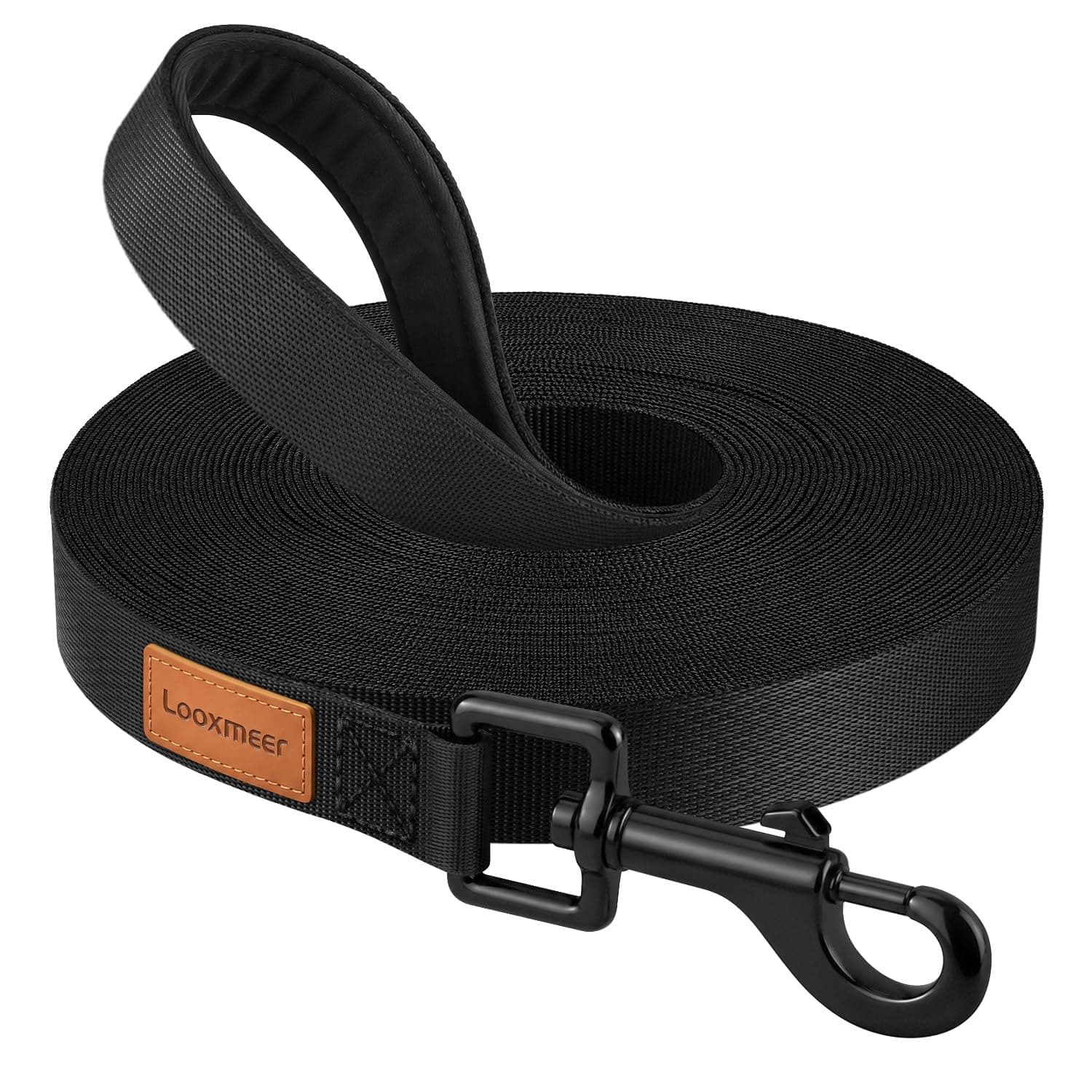 Looxmeer Laisse Chien, Longe pour Chien, 3 m / 5m / 7m / 10m / 15m / 20m / 25m / 30m, Laisse de Dressage Longue Robuste avec Poignée Rembourrée pour Chiens de Toute Taille
