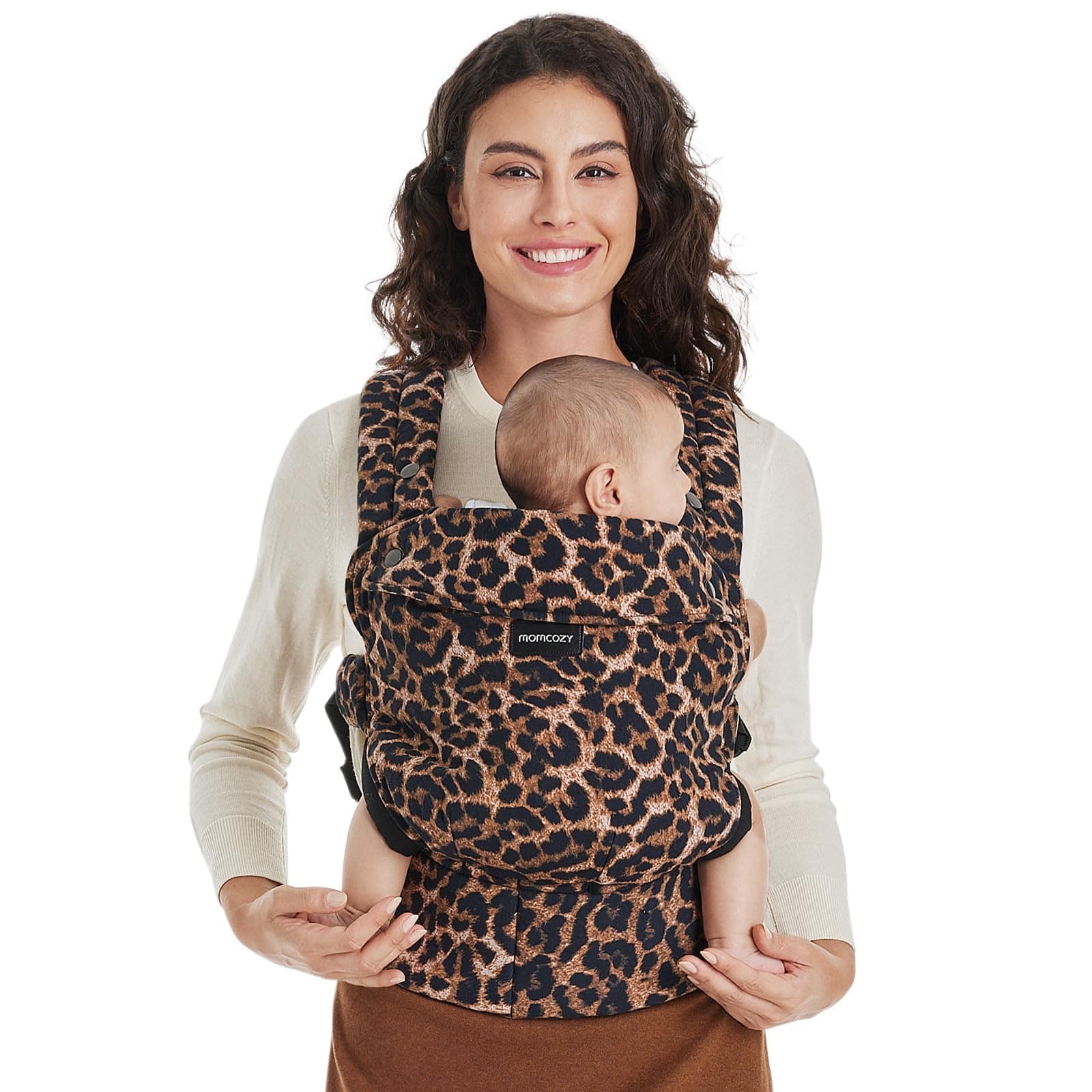 Momcozy Mochila Portabebés Ergonómica, Cómoda y Ligera | para Bebés 3–24 Meses, Fácil de Poner, Soporte Lumbar Mejorado, Manos Libres