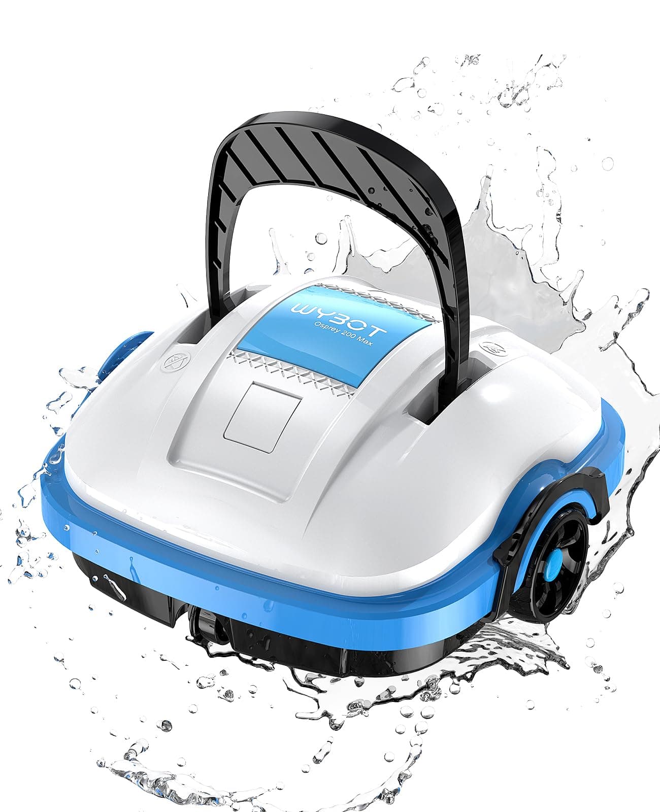 WYBOT Osprey 200 Robot Piscine,Aspirateur Piscine sans Fil,Stationnement Automatique,Moteurs Doubles Nettoyeur de Piscine,Filtration 180 µm,pour Piscines Hors Sol 50m²-Blanc