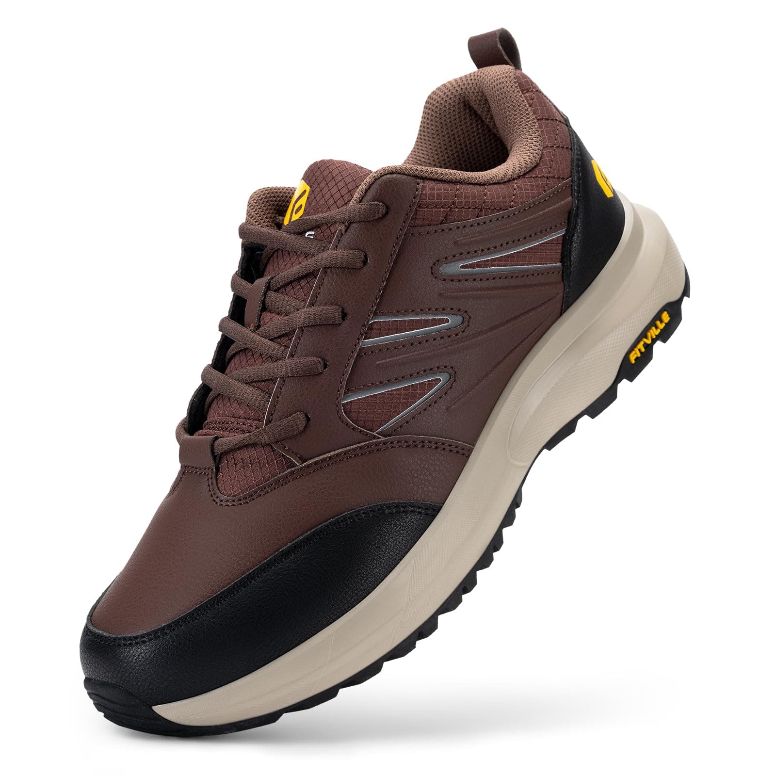 FitVille Extra Large Chaussures de Randonnée Imperméables pour Hommes Baskets Basses Trekking Respirant Antidérapant Soutien de la Voûte Plantaire