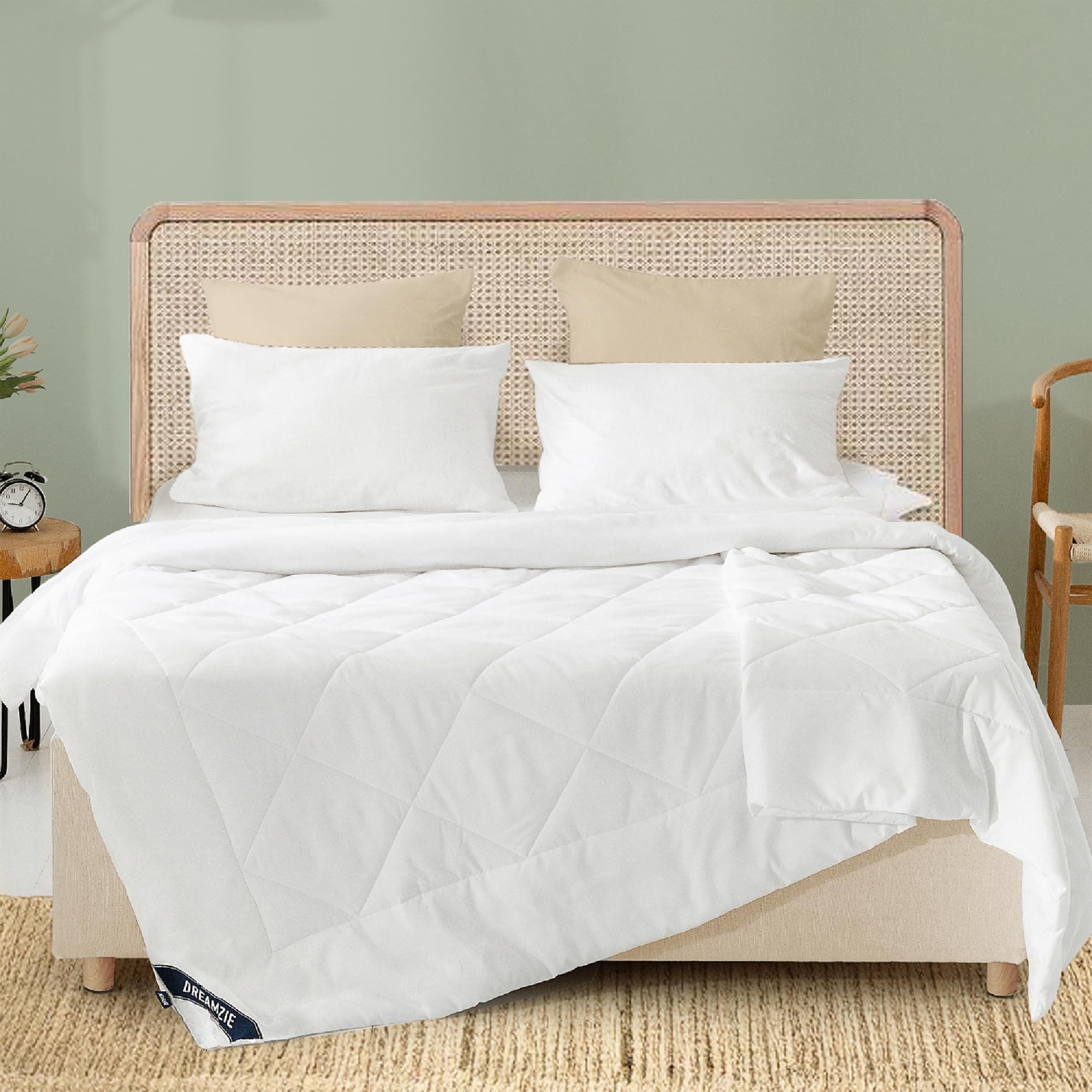 Dreamzie Couette Été 220x240 en Microfibre, Édredon 220x240 cm pour Lit 160x200 cm, Légère et Chaude avec Garnissage 150g/m², Certifiée Oeko-TEX