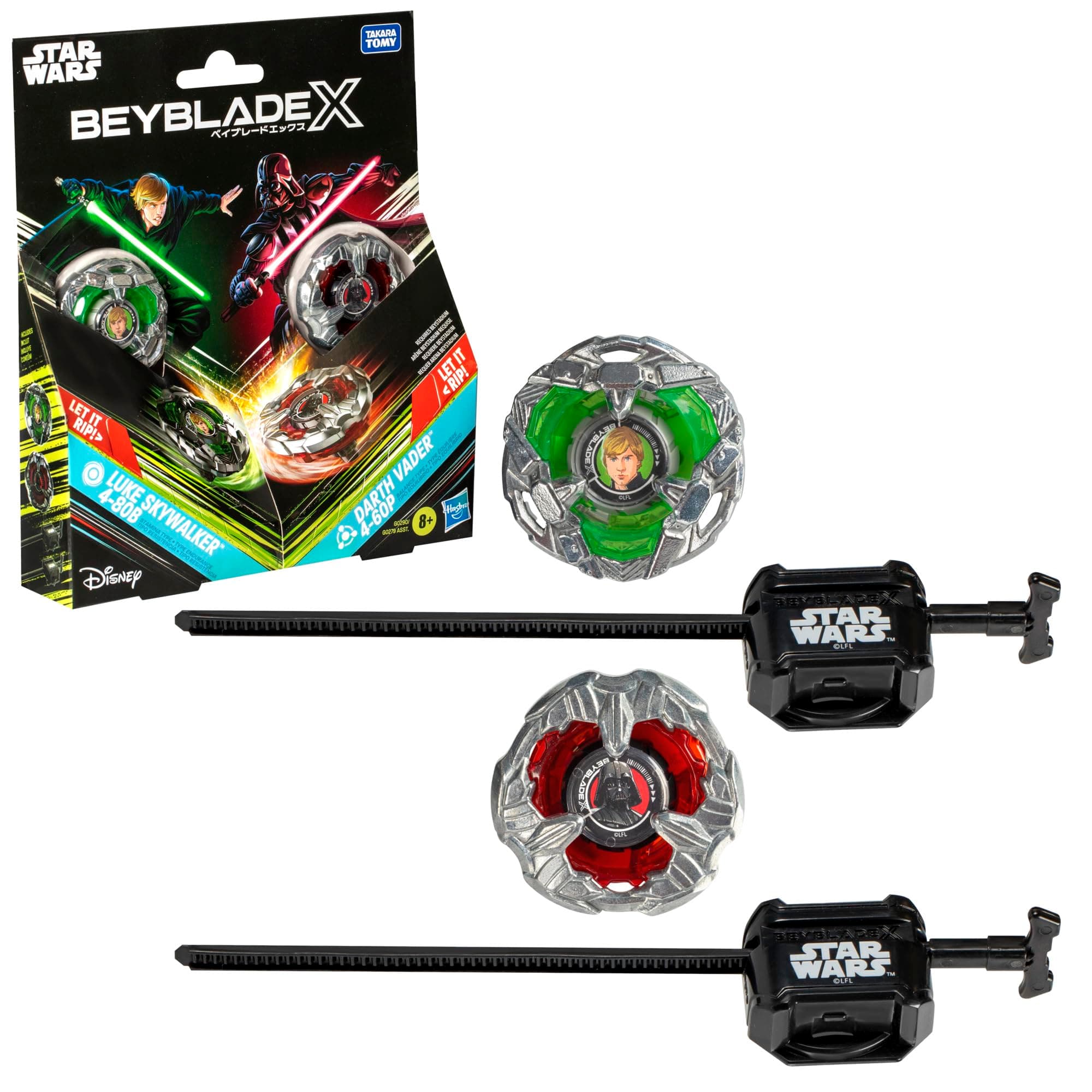 Beyblade X et Star Wars Collab Luke Skywalker 4-80B vs. Darth Vader 4-60B, Multipack, Jouet de Collection pour Enfants de 8 Ans et Plus