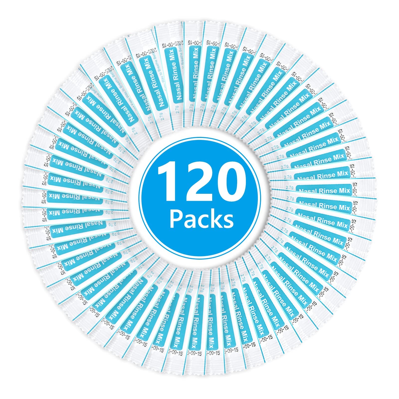 URAQT Sal Lavado Nasal,120 PCS Sales Lavados Nasales para LimpiezaNasal | Limpiador Nasal Niños y Adulto para Enjuague Nasal, Lavado Nariz, Alivio Conductos Nasal