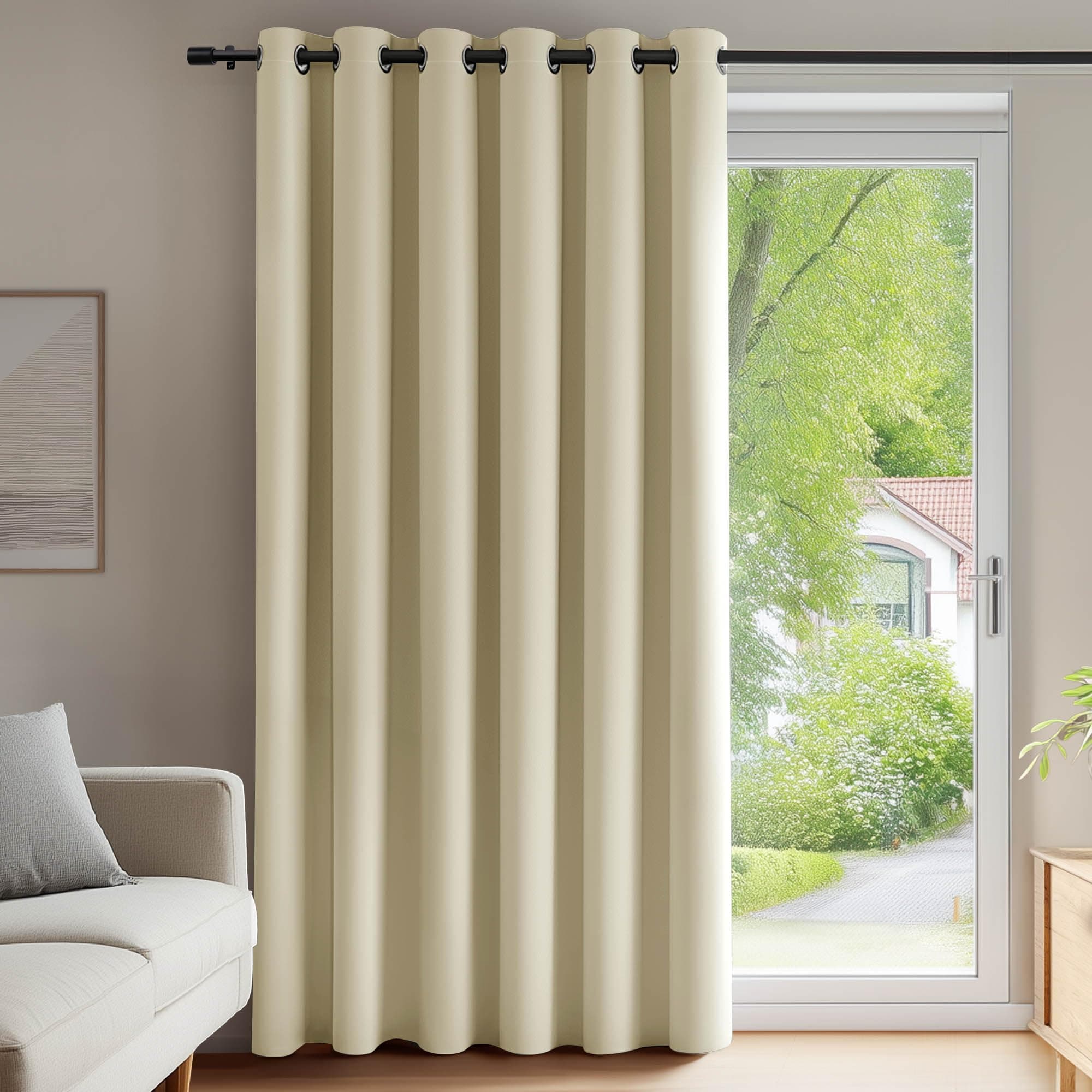 Deconovo Tenda Oscurante Termica Isolante per Interni 214 CM Altezza 1 Pannello, Tende Cameretta Bambini Tende Moderne con Anelli, 203x214 CM, Beige Scuro