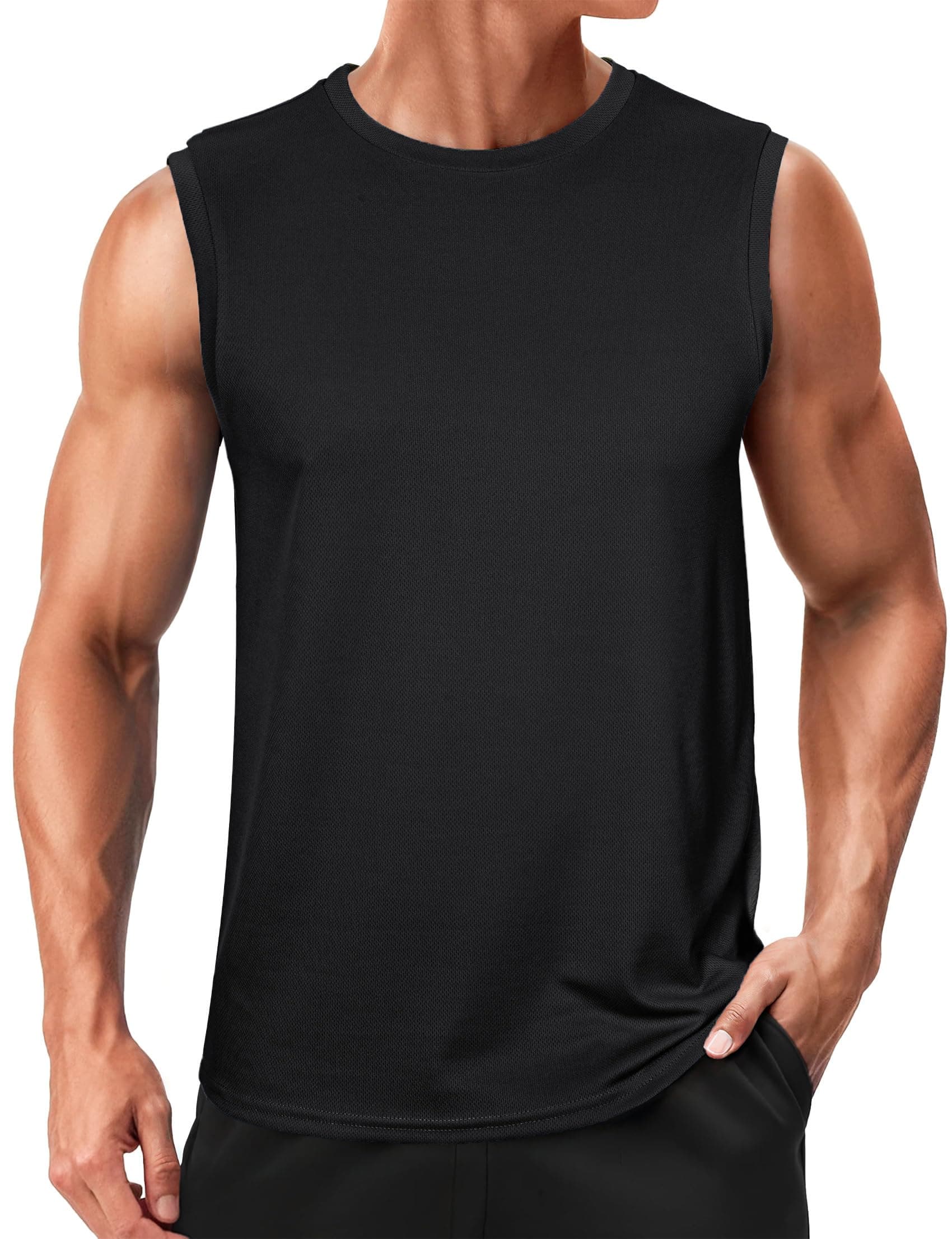 Wayleb Camiseta de Tirantes Hombre Deportiva Camiseta Sin Mangas Fitness Transpirable Secado Rápido Elástica para Gimnasio Running y Uso Diario S-3XL