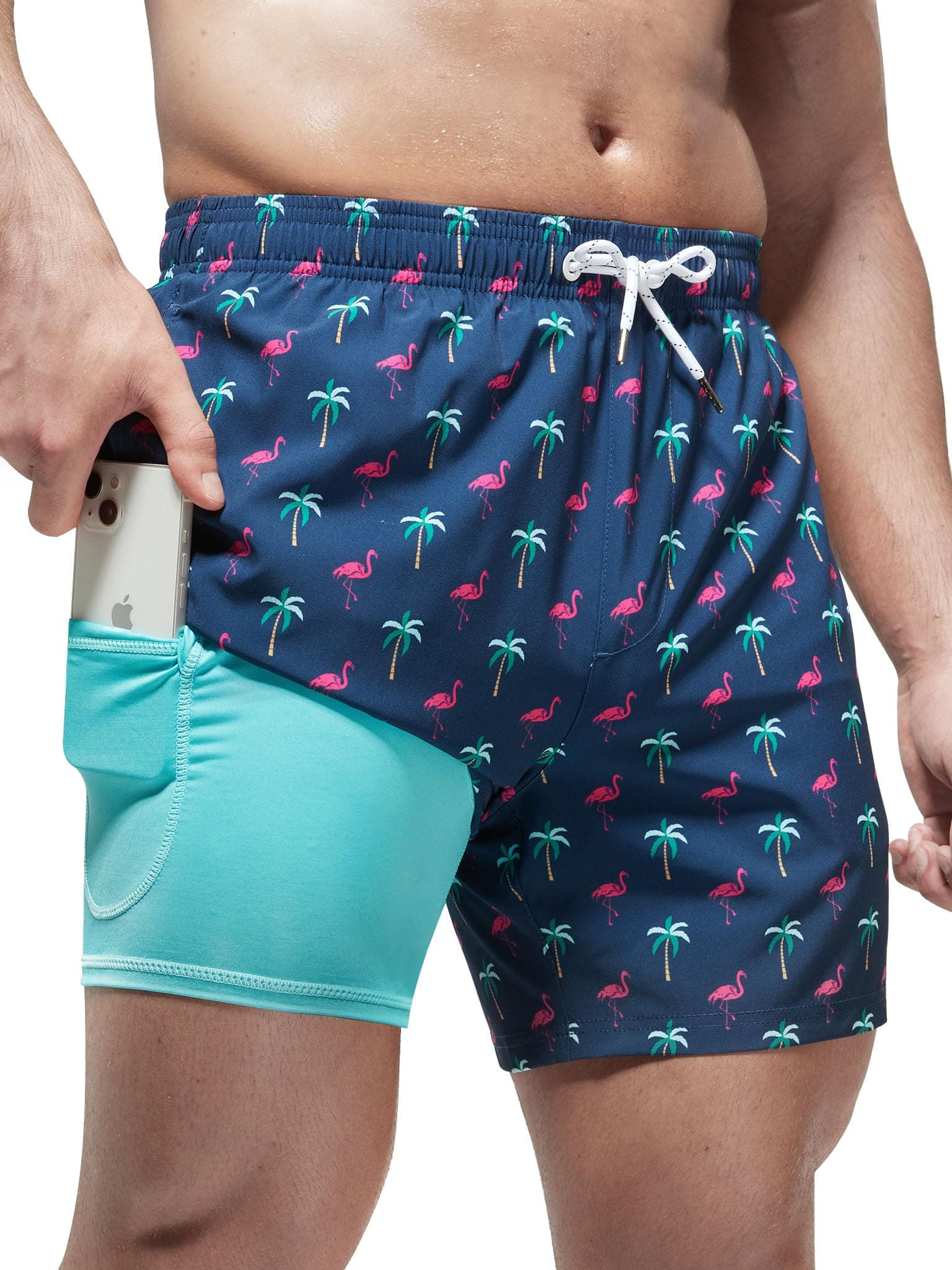 Arcweg Short de Bain pour Homme 2 en 1 avec Boxer doublé pour Homme avec Doublure de Compression Short de Plage à séchage Rapide