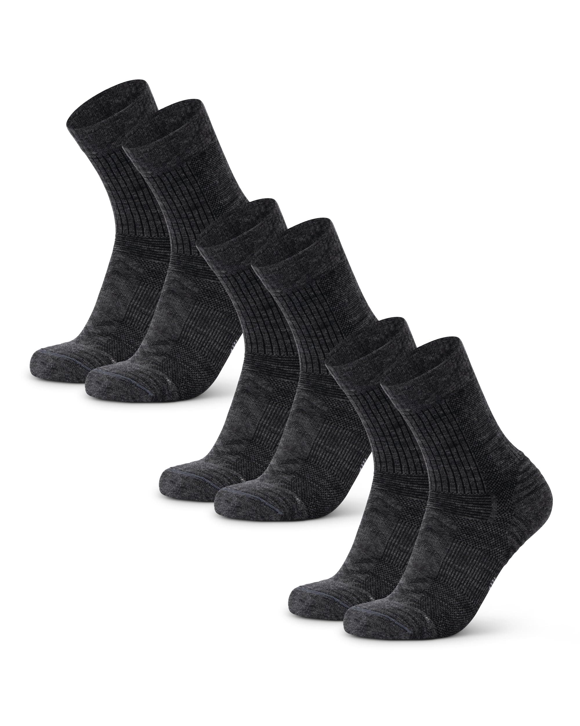DANISH ENDURANCE Leichte Merino Wolle Wandersocken, Warme Wollsocken, Thermo Merino Socken, Gepolstert, Atmungsaktiv & Anti-Blasen, Unisex, für Herren & Damen, 3 & 5 Paar