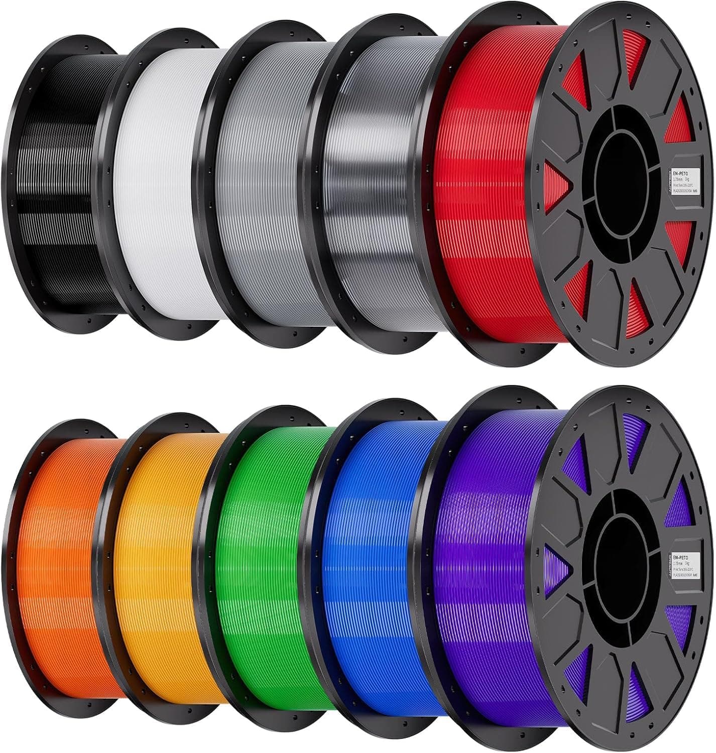 Creality PETG de 1,75 mm, filamento PETG, alta precisión, alta tenacidad, inodoro, resistente a la humedad, 10kg, negro, blanco, gris, transparente, rojo, naranja, amarillo, verde, azul, morado
