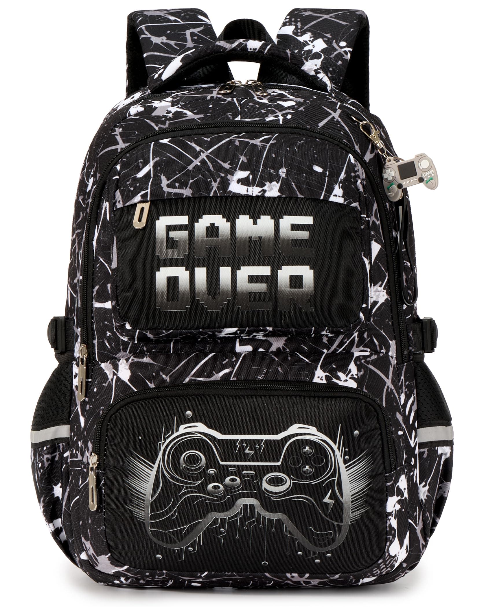 Amythe Mochila Escolar Niños 8 a 12 Años Luminosa Reflectante, Negro | Impermeable Ergonómico Transpirable Negro Daypack Multi-Bolsillos Espacioso Resistente para Colegio Viaje Excursión