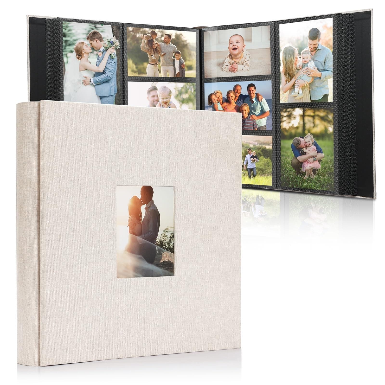 DazSpirit Grand album photo à pochettes pour 1000 photos (10 x 15 cm) - Reliure en lin, Personnalisable, Idéal pour la famille, les mariages, les voyages et les souvenirs de bébé, livre photo à