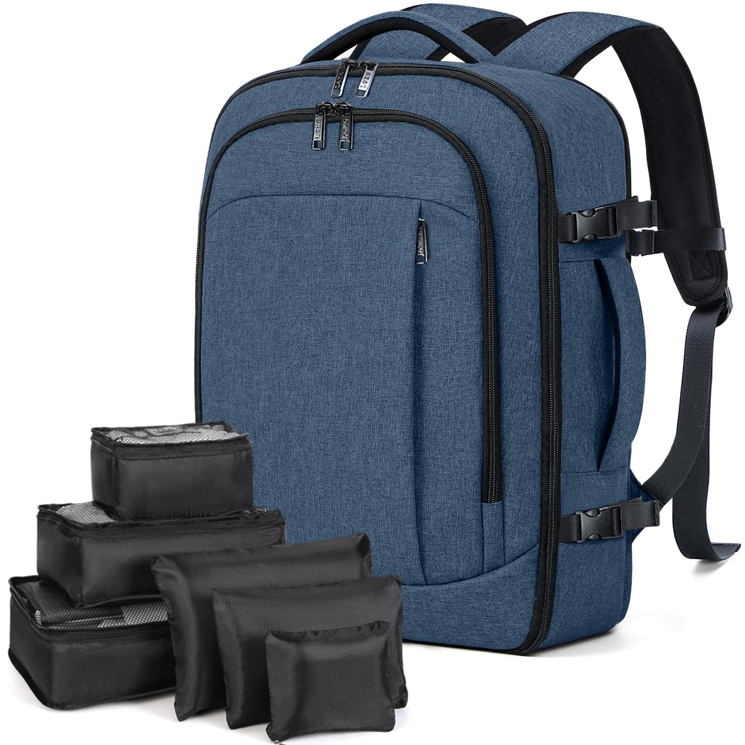 Lekespring Mochila Viaje Cabina Avion 40x20x25 | Mochila Viaje Mujer Hombre - Maletas de Viaje Cabina con 6 Bolsas Organizadoras - Vacaciones Negocios Viajes Escuela