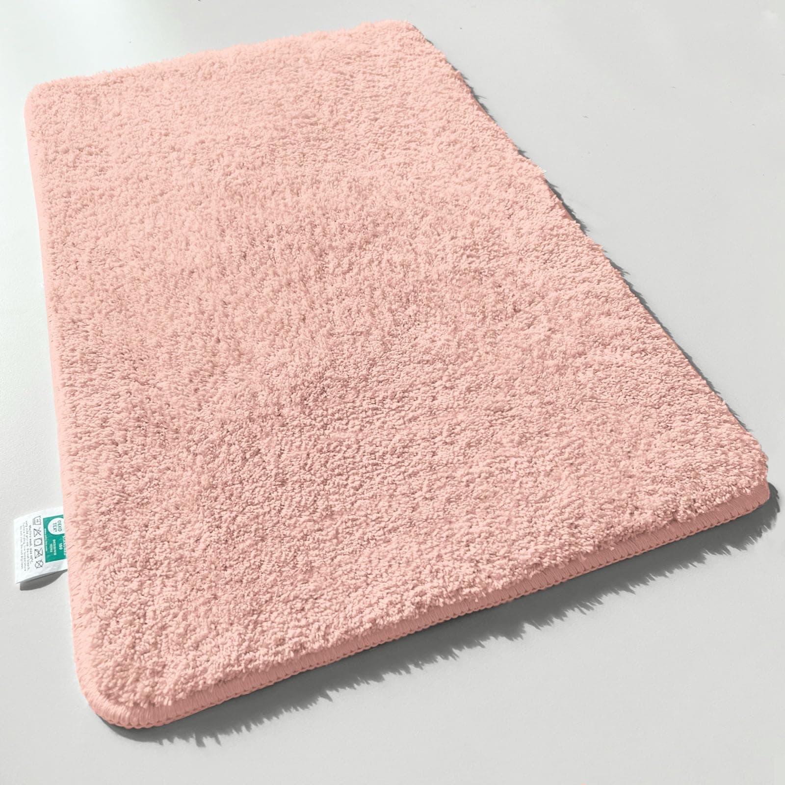 Floordirekt Badematte Sky - Badezimmerteppich - Weicher, dichter Hochflor - Rutschhemmend & Schnell trocknend - Geeignet für Fußbodenheizung - Eckig & Rund (50 x 80 cm, Rosa)