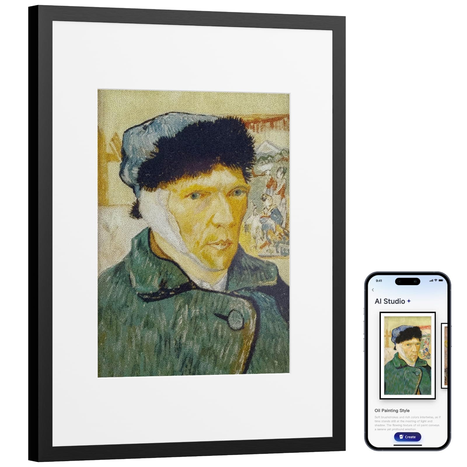 Switchbot Cornice Artistica Digitale IA, 13.3'' Cornice Digitale Senza Cavi, Display Elettronico-Ink, Da Tavolo O Da Parete, Cornice Digitale Wi-Fi, Compatibile Con Alexa