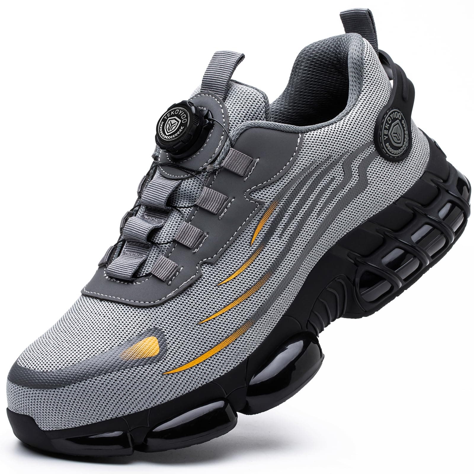 YEKOYIOO Chaussures de Sécurité Hommes Femmes Légère Basket de Securite Chaussures de Travail Embout Acier Confortable Antidérapante 38-46 EU