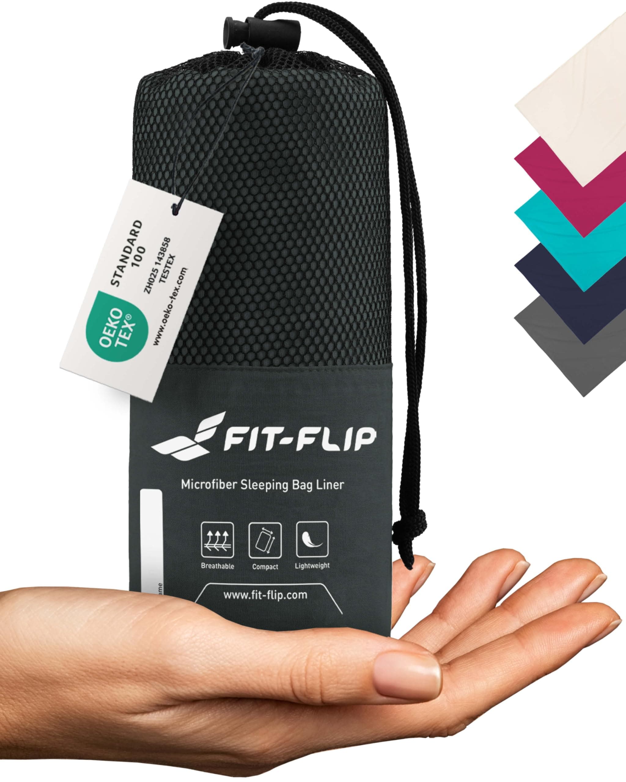 Fit-Flip Sacco Lenzuolo da Viaggio - 100% Cotone o Microfibra ultraleggero