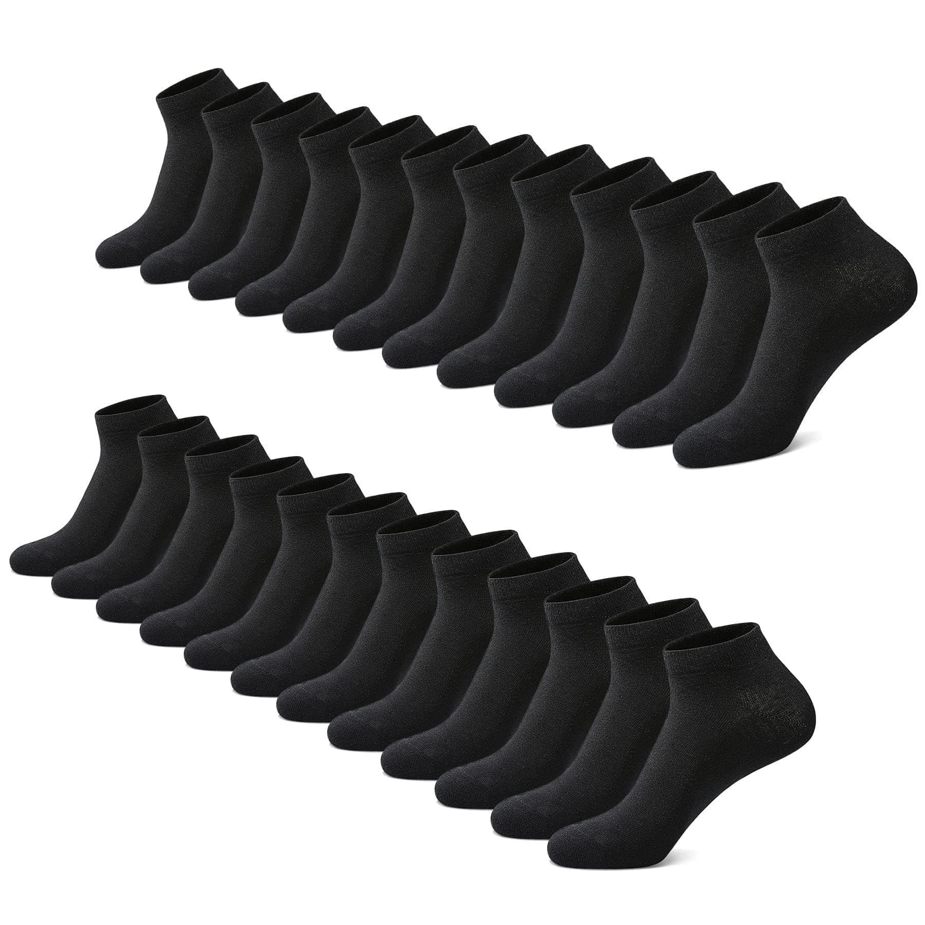 FALARY Sneaker Socken Herren & Damen bio Baumwolle 12 Paar Sneakersocken Kurze Socken Sportsocken Halbsocken Socks Unisex Schwarz Weiß Grau