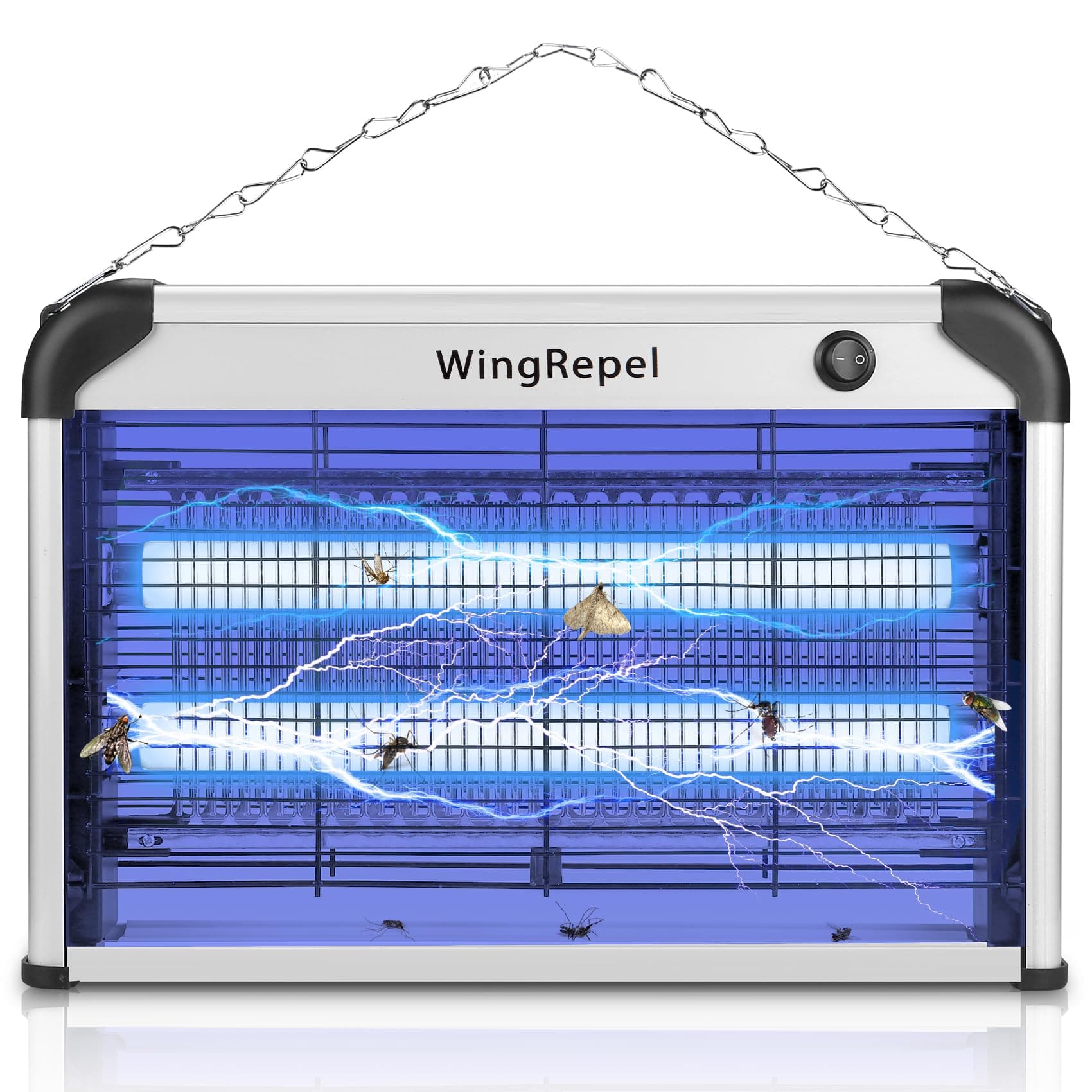 WingRepel Piège à Moustique Electrique, UV Lampe Anti Moustique Interieur 20W, 2400V Tue Moustique Electrique Efficace pour Cuisine, Salon,Restaurant, Fermes, Entrepôts, Hôpitaux