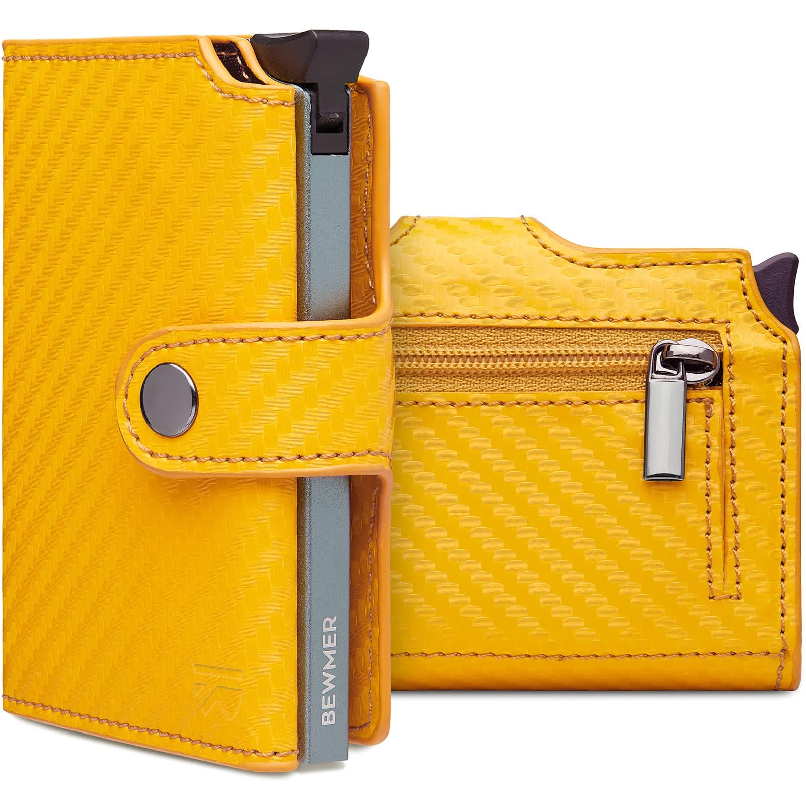 BEWMER v2 Portafoglio Uomo Slim In Similpelle Con Protezione RFID Anticlonazione – Porta Carte Di Credito Uomo E Donna Per 9 Tessere, Con Portamonete