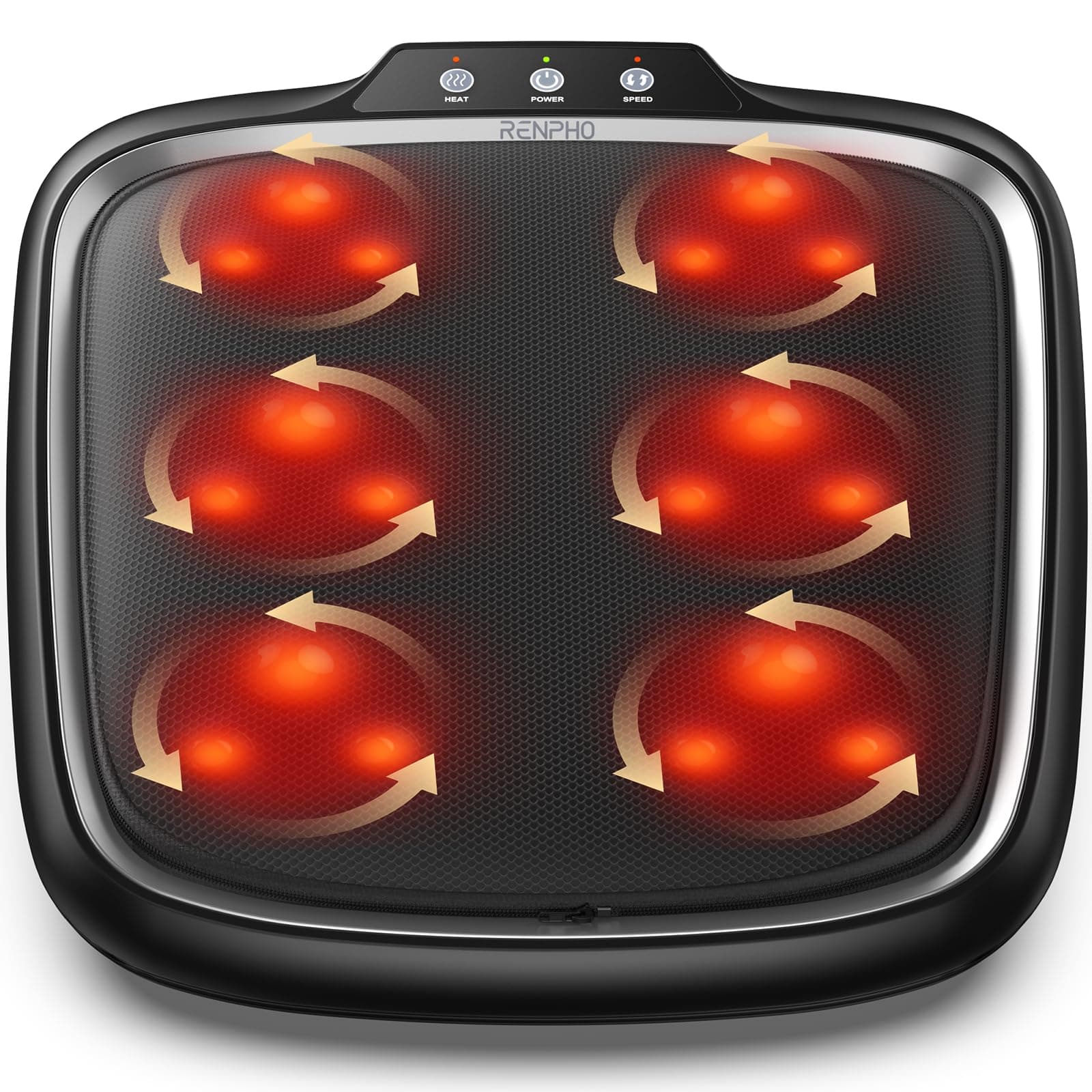 RENPHO Masaje Eléctricos de pies con calor, Masajeador eléctrico de pies Shiatsu,Masajeadores para pies de amasamiento profundo con cubierta extraíble para fascitis plantar, neuropatía y pies cansados