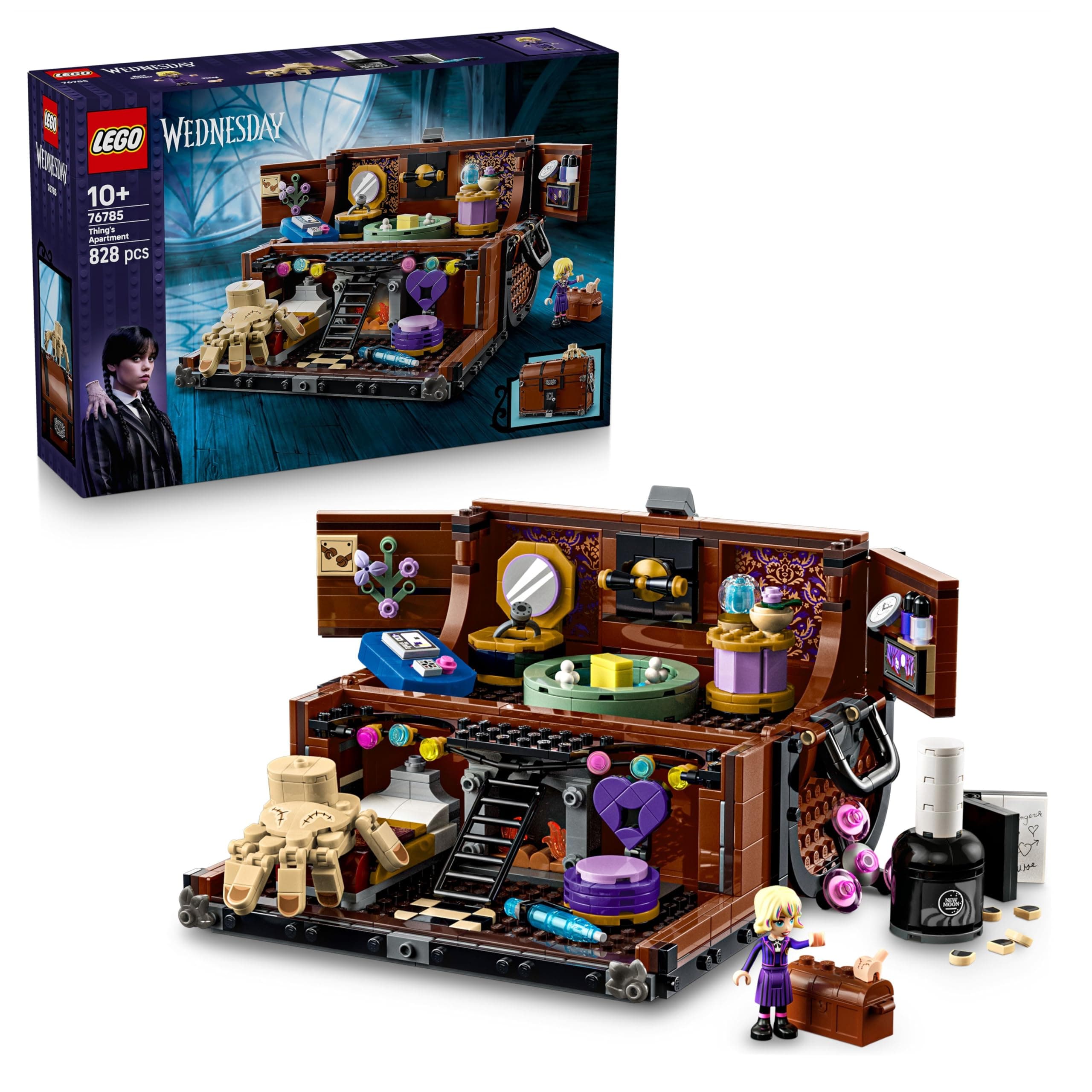 LEGO Miércoles Apartamento de Cosa - Casa de Juguete con Mini Muñeca de Enid, Figura Articulada de Cosa y Accesorios - Regalo para Niñas y Niños de 10+ Años, Adolescentes y Fans de la Serie 76785