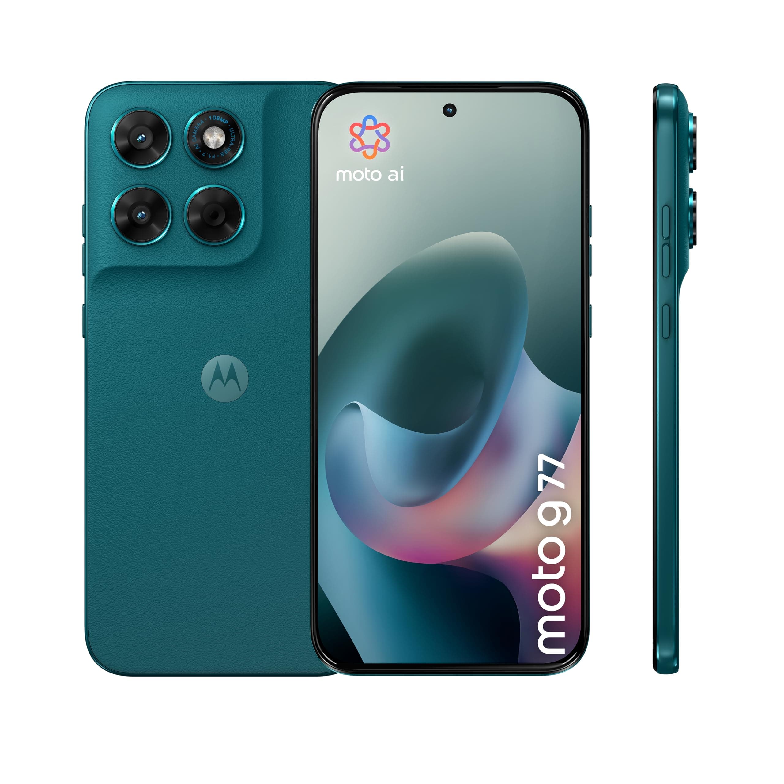 Motorola moto g77 con 3 anni di garanzia (8/256GB, Fotocamera 108+8MP+flicker sensor, Display 6.78" pOLED 120Hz, 5100mAh, MediaTek Dimensity 6400, Android 16), Shaded Spruce