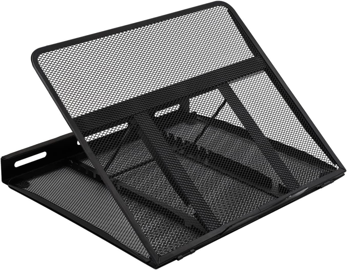 Amazon Basics Supporto per Laptop Ergonomico Ventilato, Regolabile su 7 Livelli, Griglia di Raffreddamento, Per la Visualizzazione e la Digitazione Leggera, Laptop da 10” a 17,3”(25,4-43,9cm), Nero