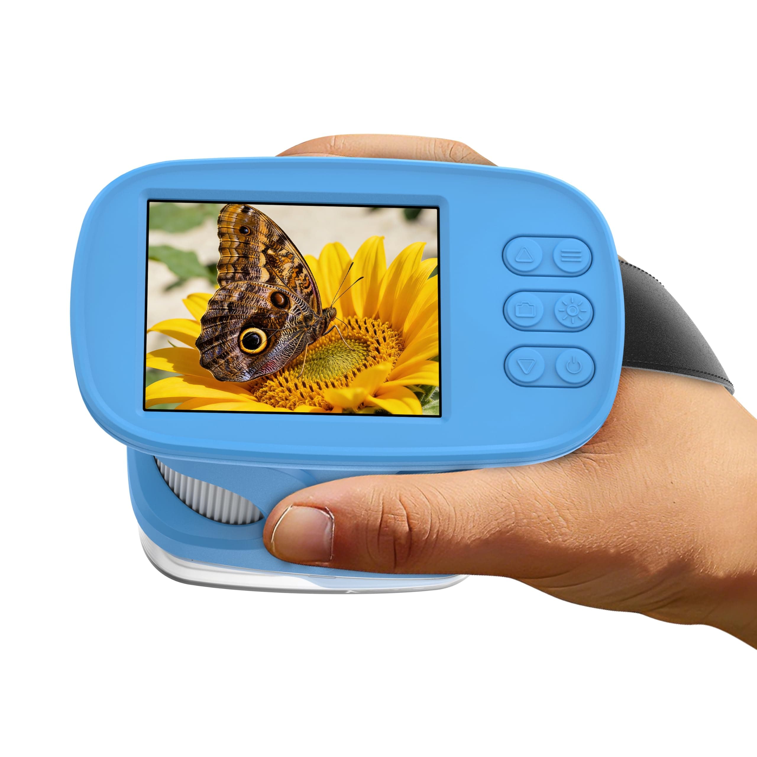 Microscopio per Bambini con Schermo da 2,4", Mini Microscopio Portatile da Tasca 1000X, Giocattolo Educativo STEM per la Scienza – Ideale come Regalo di Natale o Compleanno (blu)