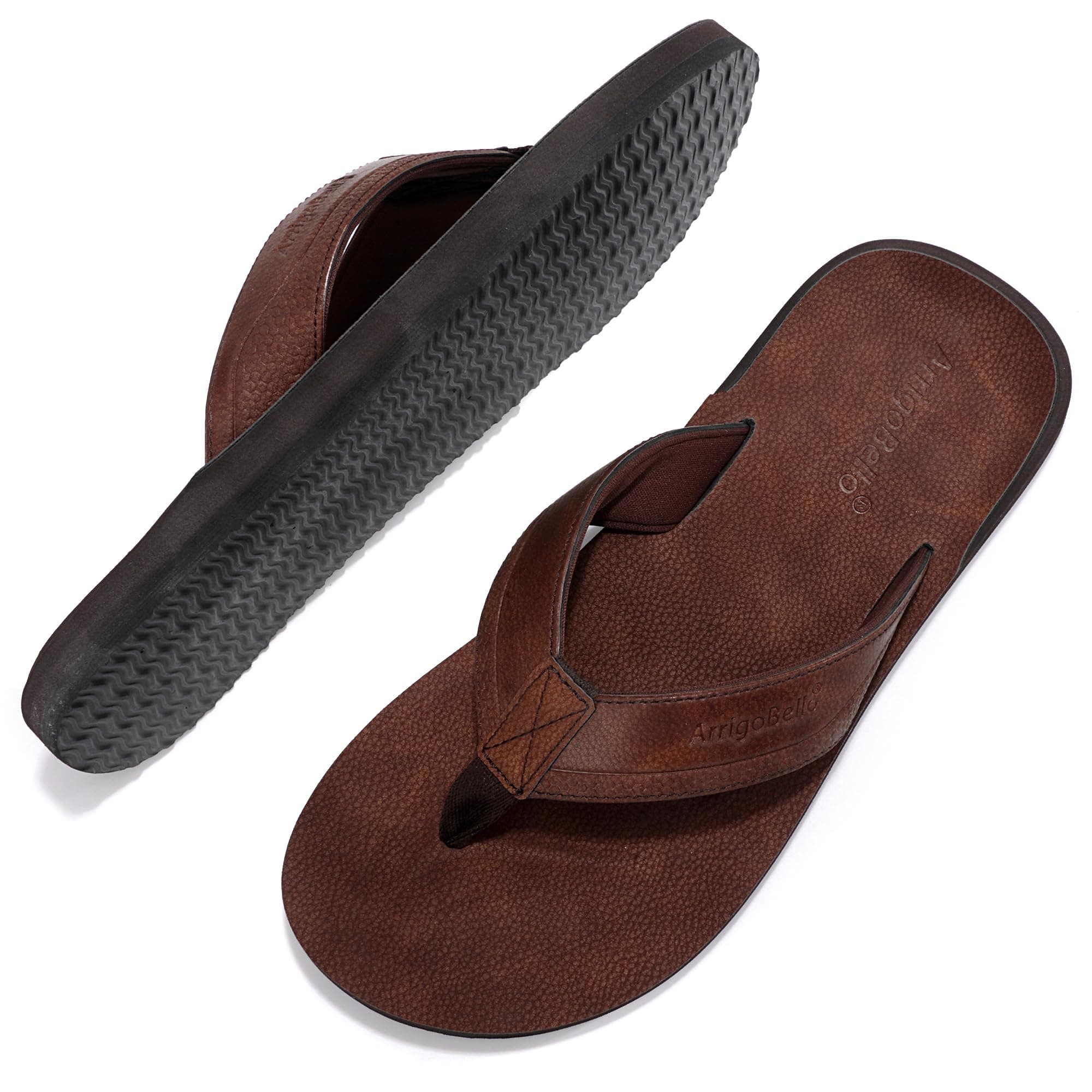 ARRIGO BELLO Chanclas Hombre Chancletas Verano Flip Flops Vestir Antideslizante Piel Cuero Sandalias Talla 41-46