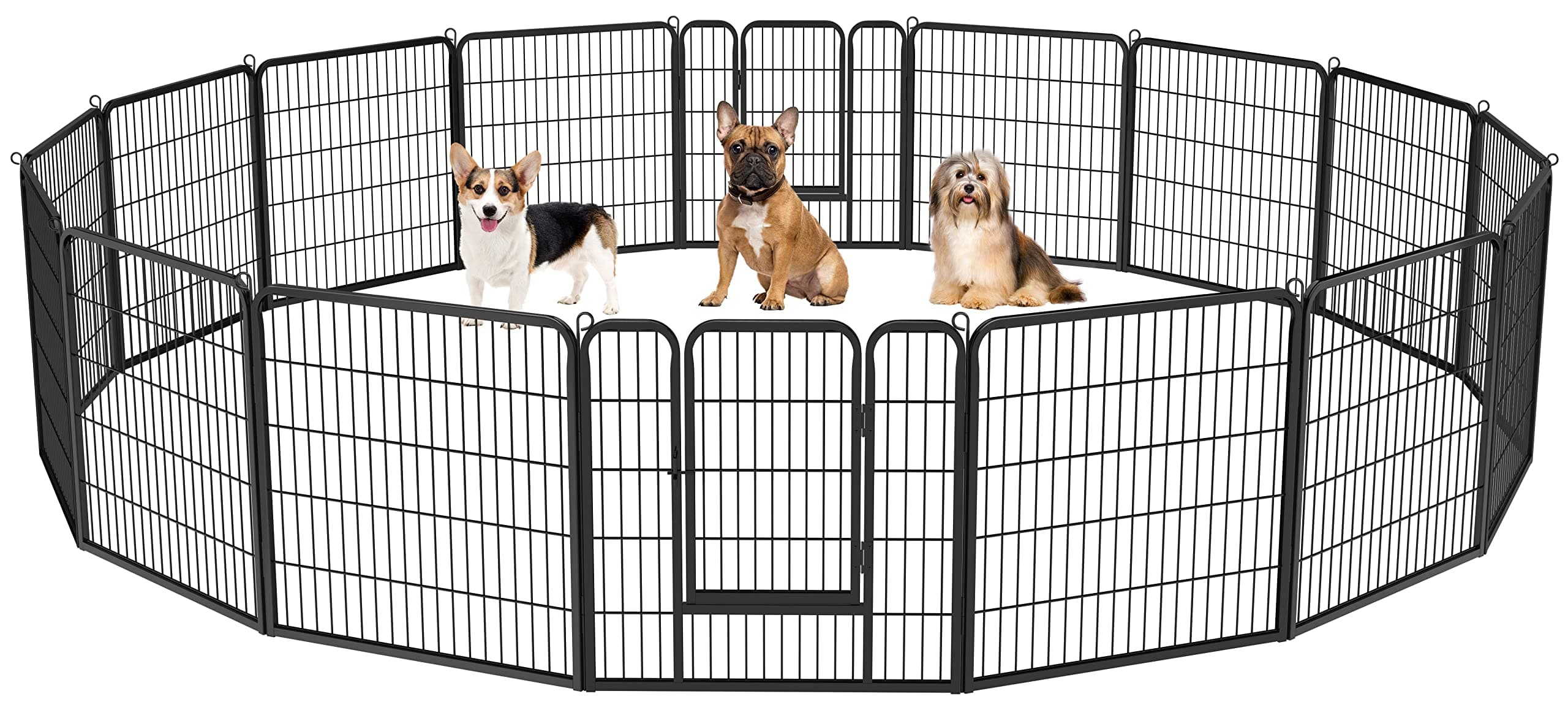 Yaheetech 12 Piezas Vallas para Perros Parque Jaula Mascota Corral Plegable Jaula para Perros Grandes Parque 80 X 80 cm