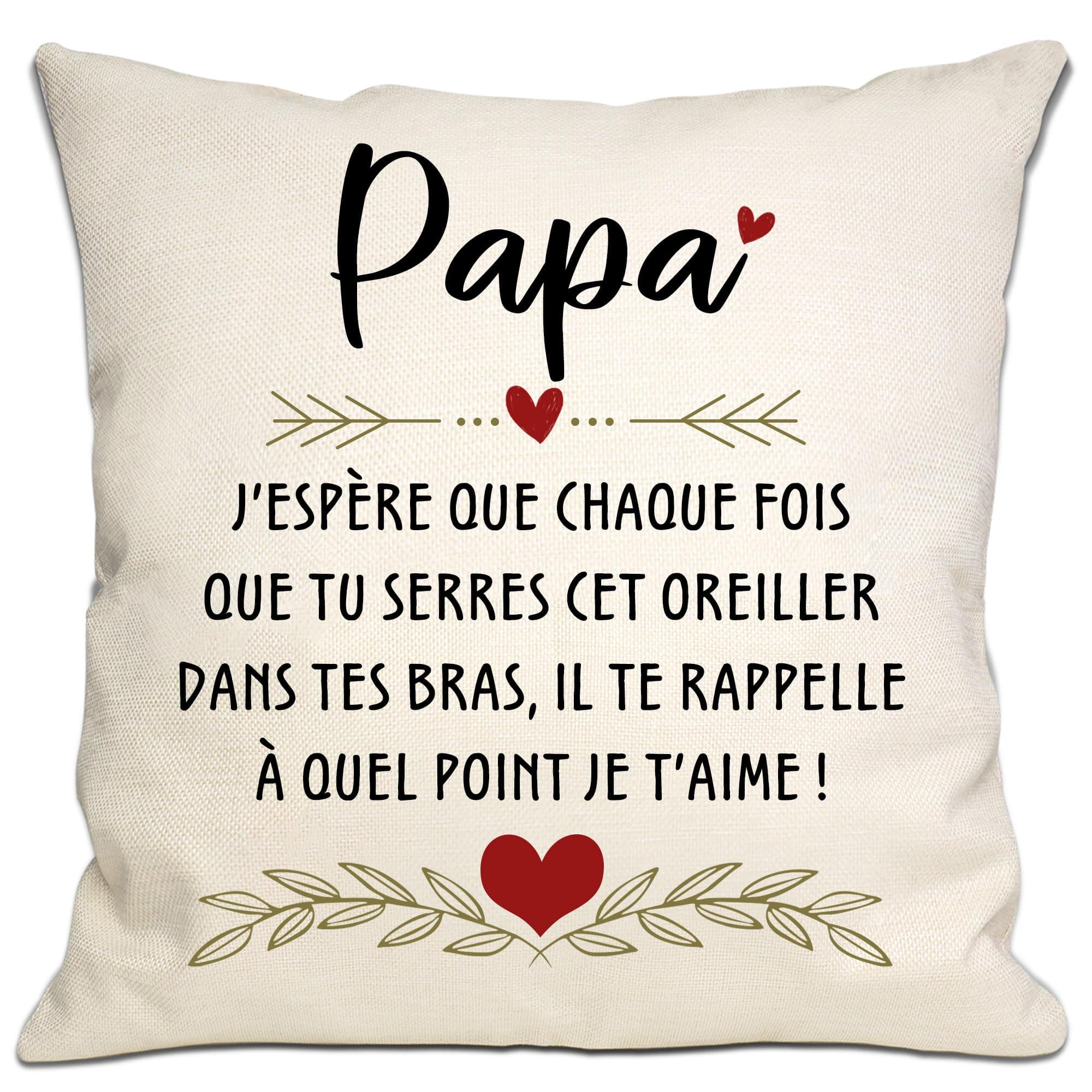 Cadeau fête des pères - Housse coussin pour papa - Anniversaire, Noël