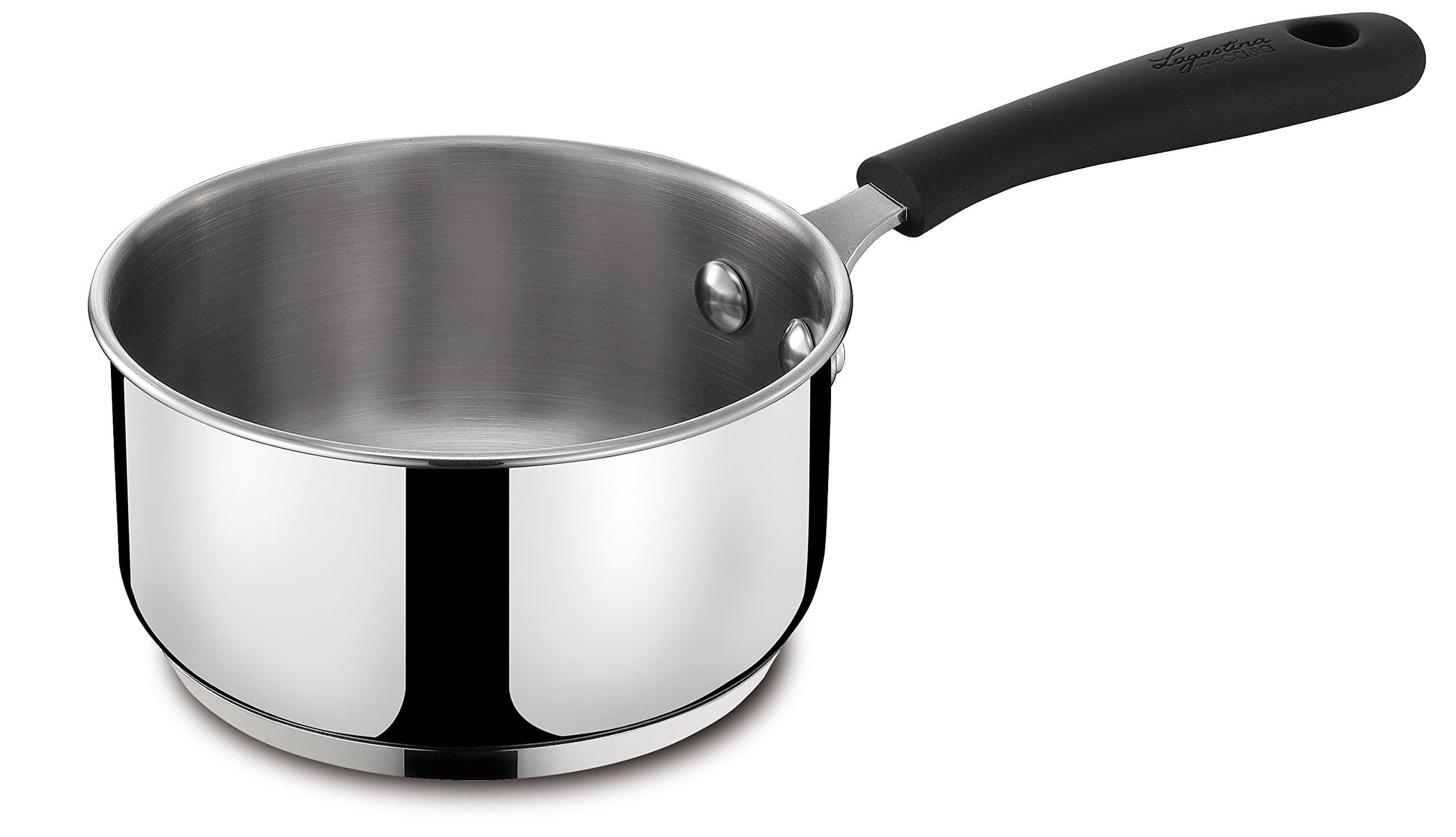 Lagostina Gioiosa Casseruola Fonda in Acciaio Inox 18/10 Ø 14 cm, Pentola Induzione, Gas e Forno fino a 250 °C, Finitura Lucida Esterna e Satinata Interna, con Manico in Bakelite