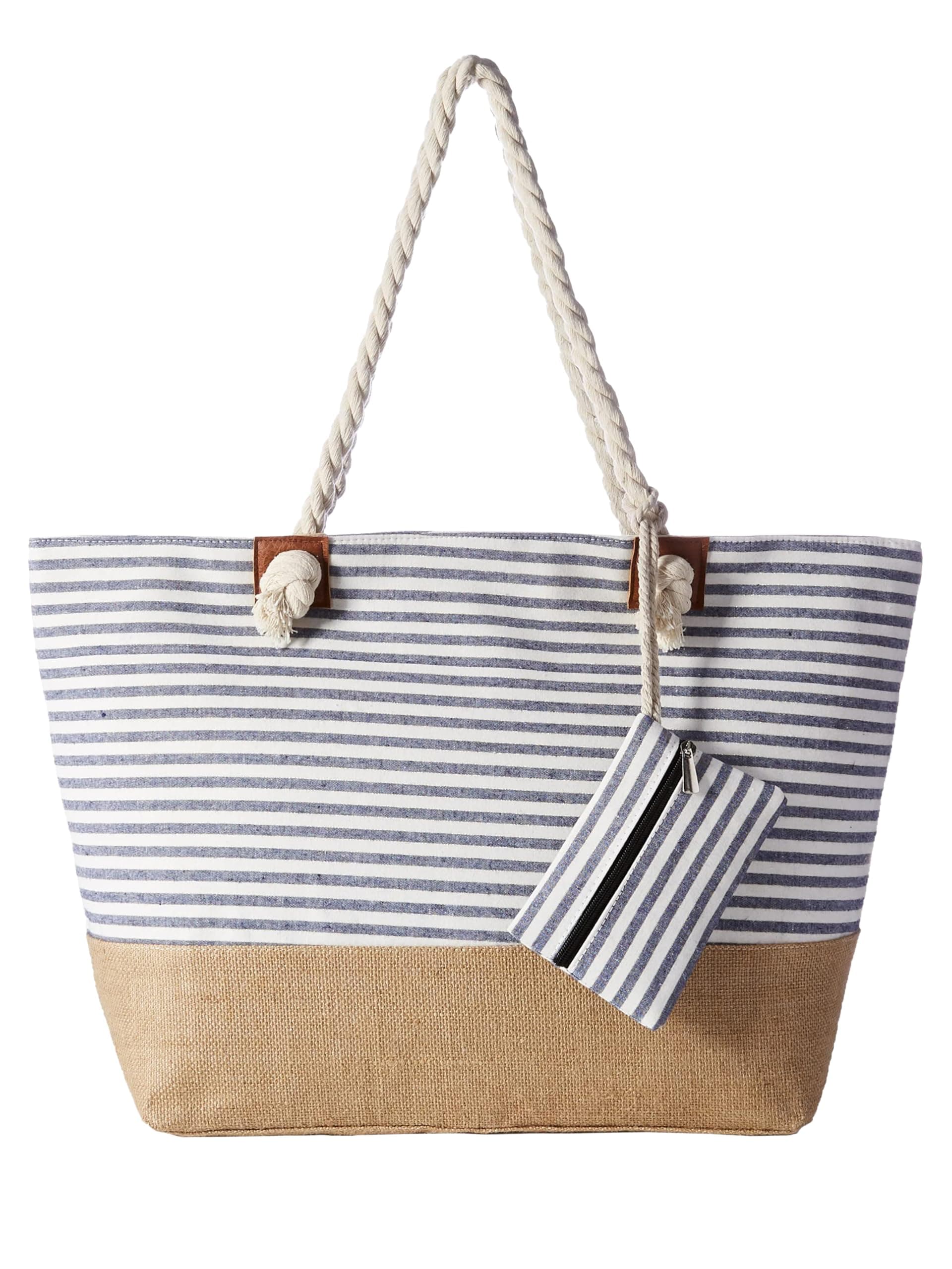 DonDon Grande borsa da spiaggia idrorepellente con cerniera Borsa a tracolla Shopper