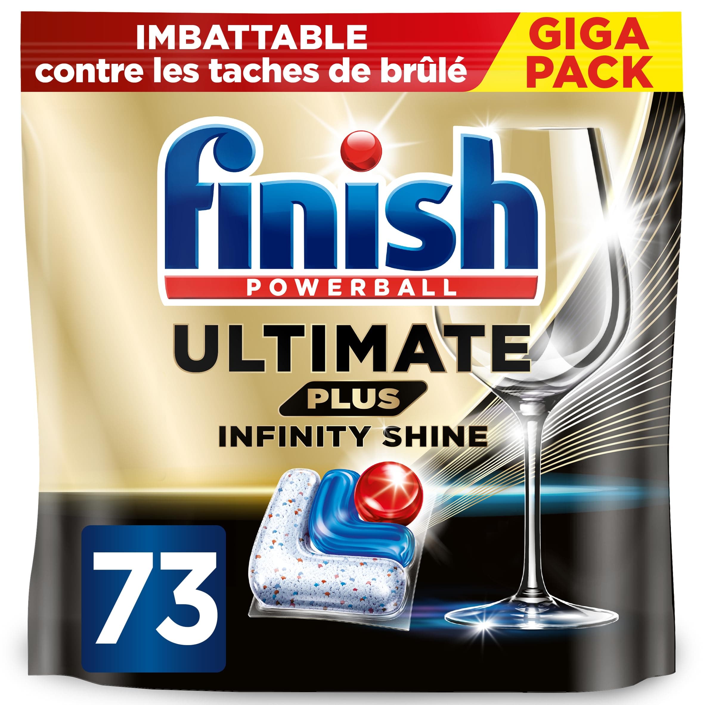 Finish Ultimate Plus Infinity Shine Pastilles Lave-Vaisselle, 73 capsules