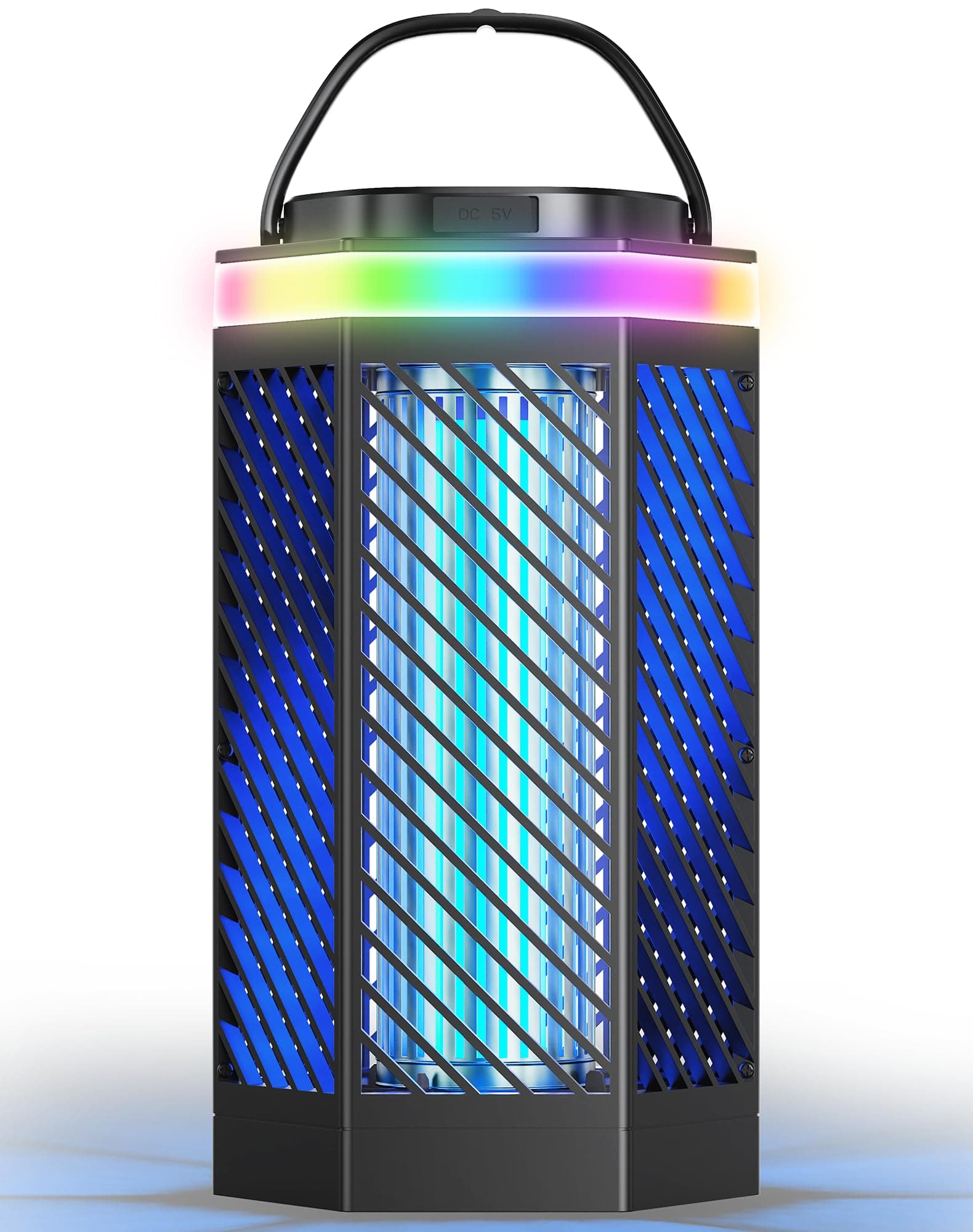Regevo Lampe Anti-Moustique Rechargeable, Tue Mouche Eléctrique avec lumière LED, Batterie 8000mAh, IPX4 Étanche, Destructeur d'Insectes Moucherons pour Extérieur, Intérieur, Camping, Maison