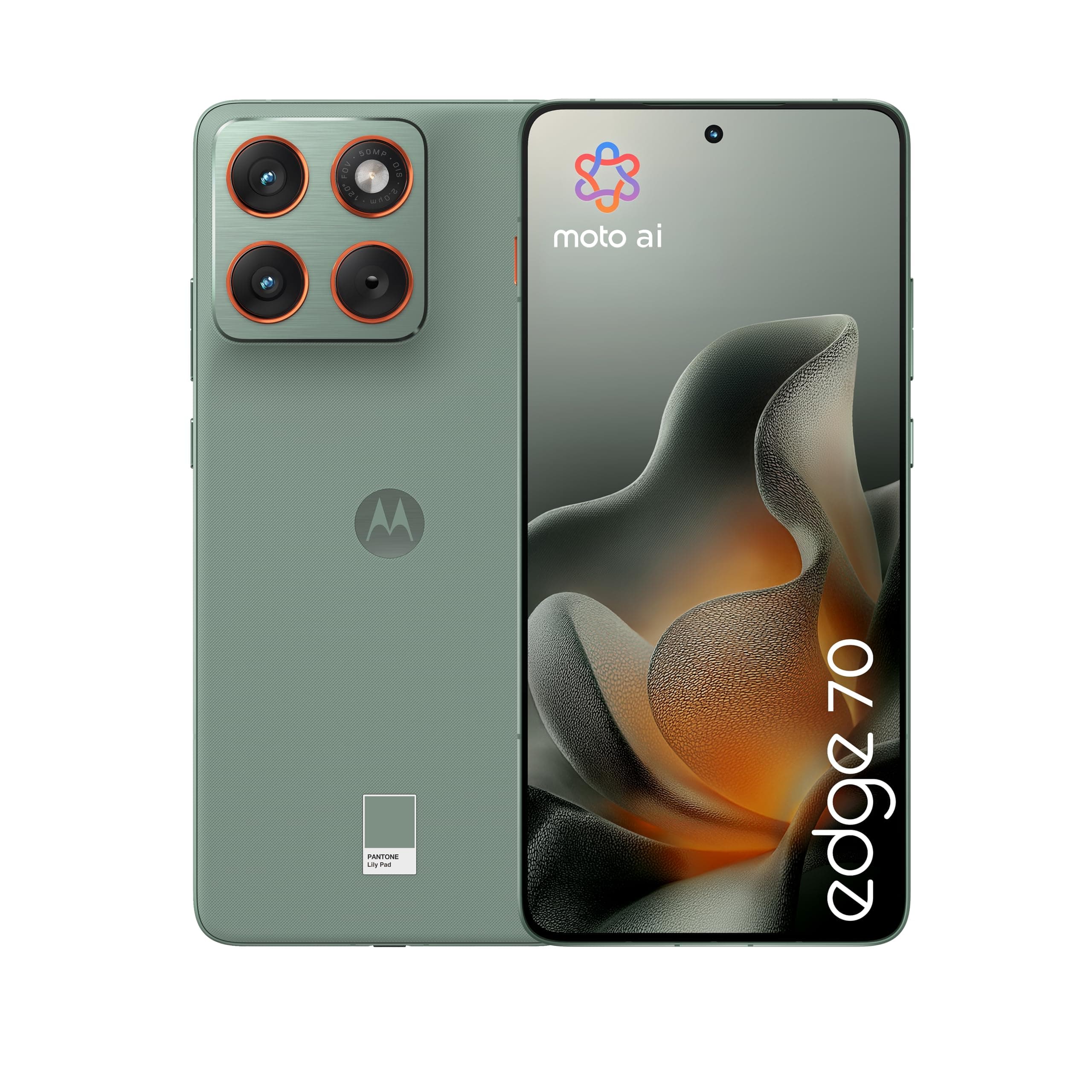 Motorola edge 70 con Moto AI (12/512GB, Tripla fotocamera da 50MP + flicker sensor, selfie 50MP, ultra sottile 5.99mm, 4800mAh Silicon-Carbon, Display 6.67" Super HD 120Hz, PANTONE Lily Pad